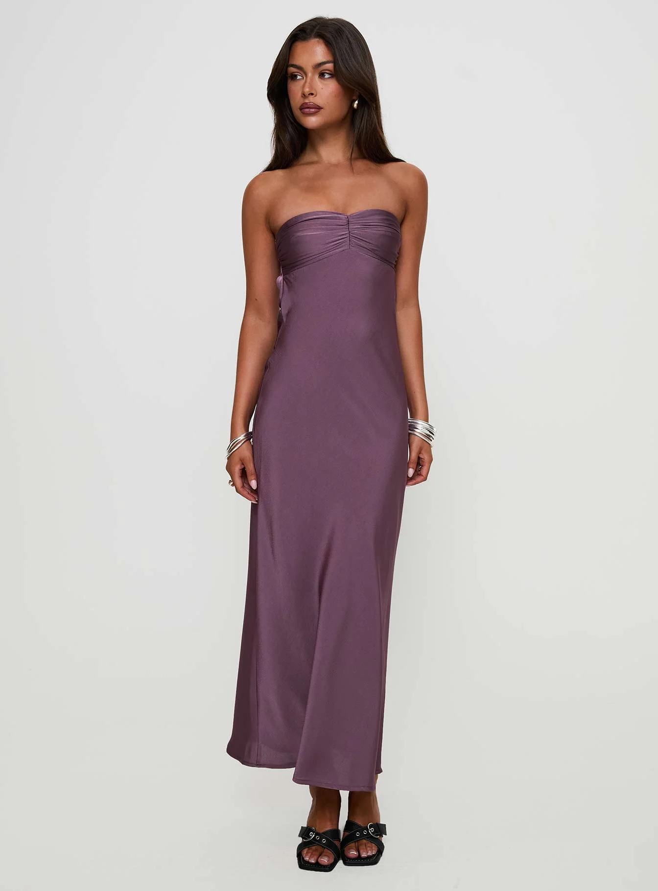 Maryska Strapless Maxi Dress Purple - Image 3