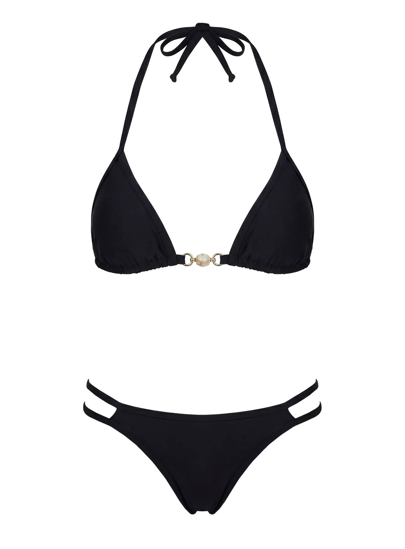 Maurita Hardware Halter Bikini Top Black - Image 6