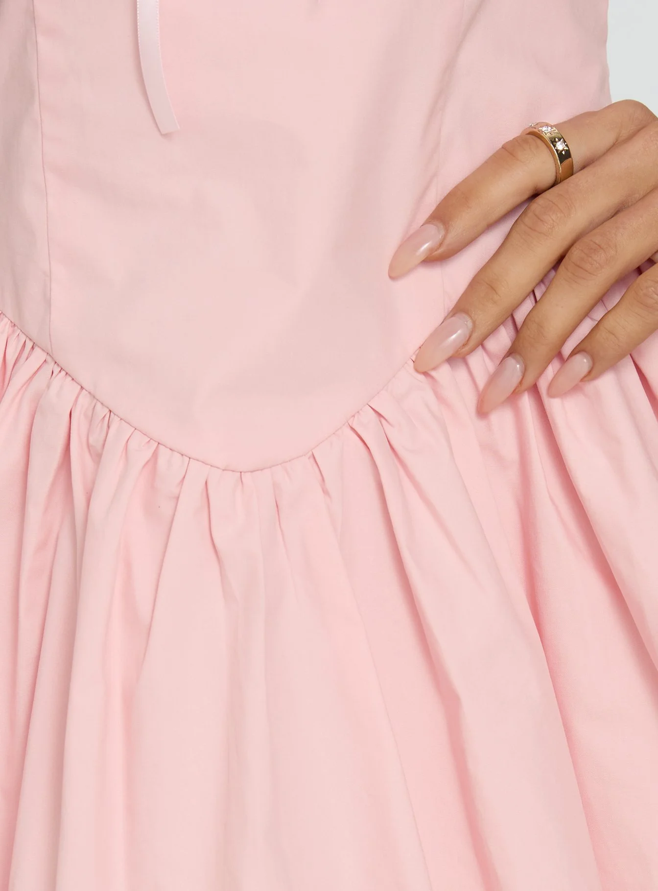 Melaina Bubble Hem Mini Dress Pink - Image 7