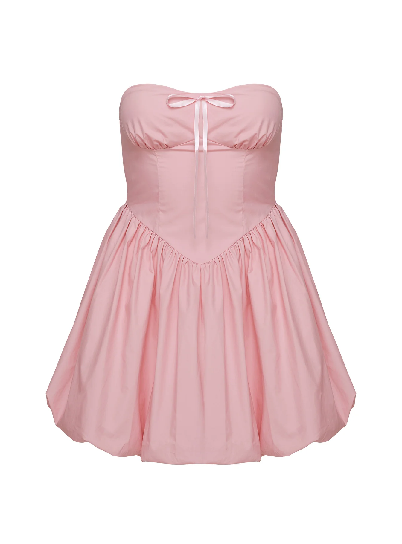 Melaina Bubble Hem Mini Dress Pink - Image 9