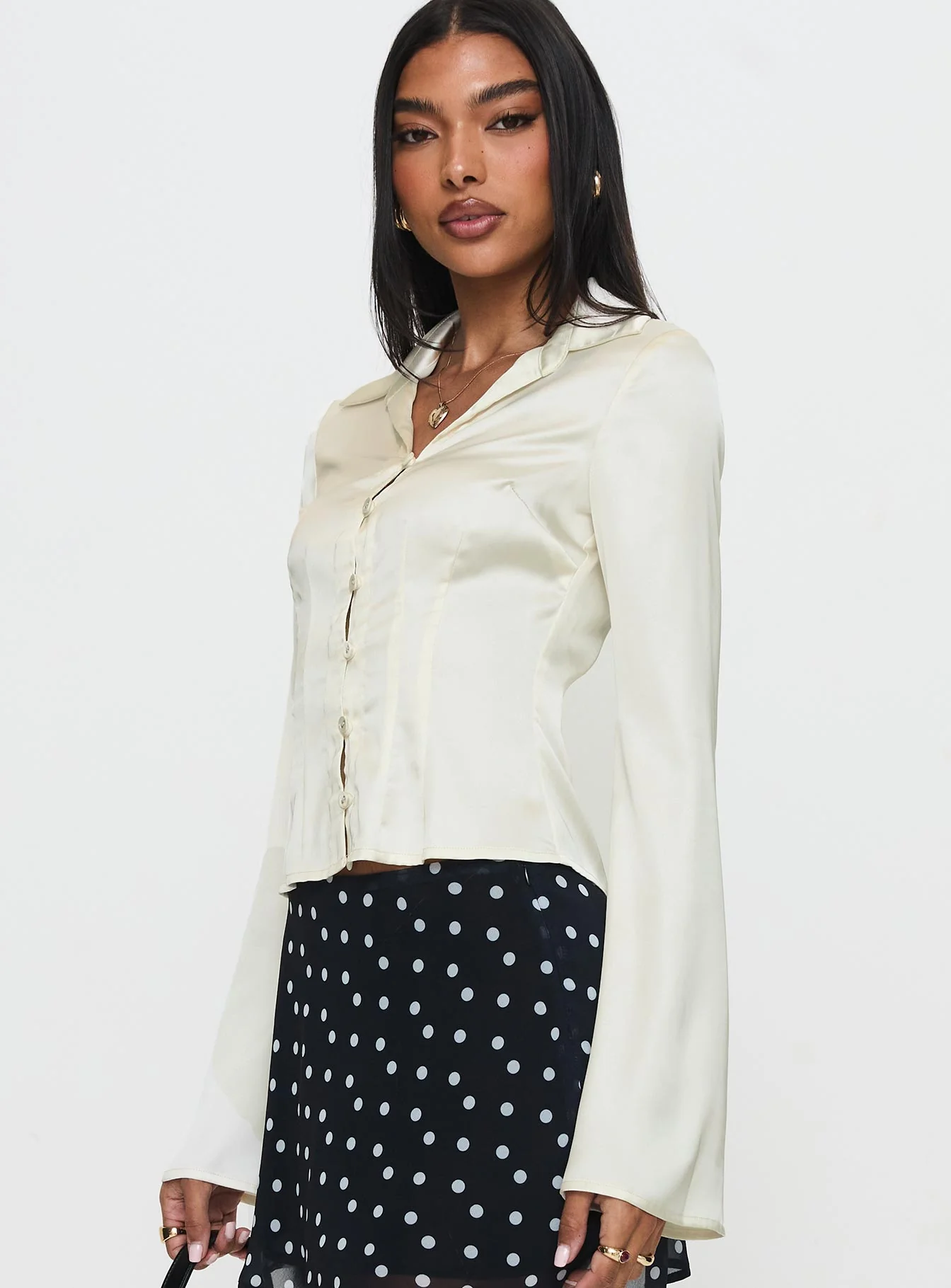 Miravella Long Sleeve Top Cream - Image 4