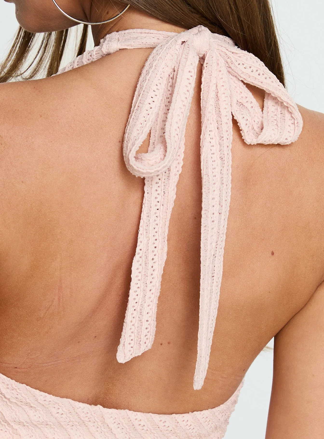 Miravelle Halter Frill Mini Dress Light Pink - Image 7