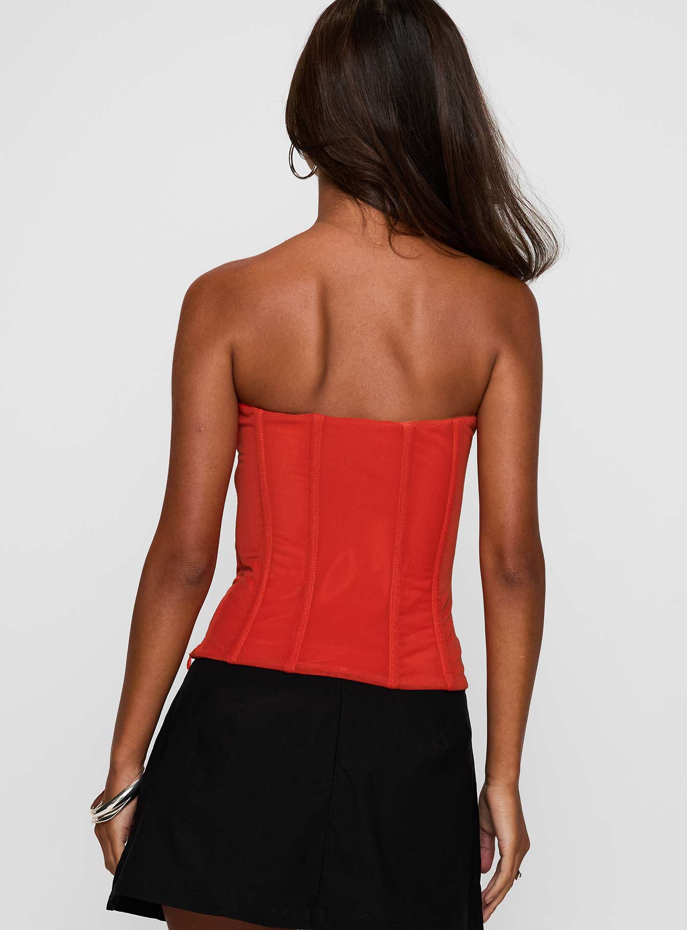 Moneypenny Strapless Top Orange - Image 5