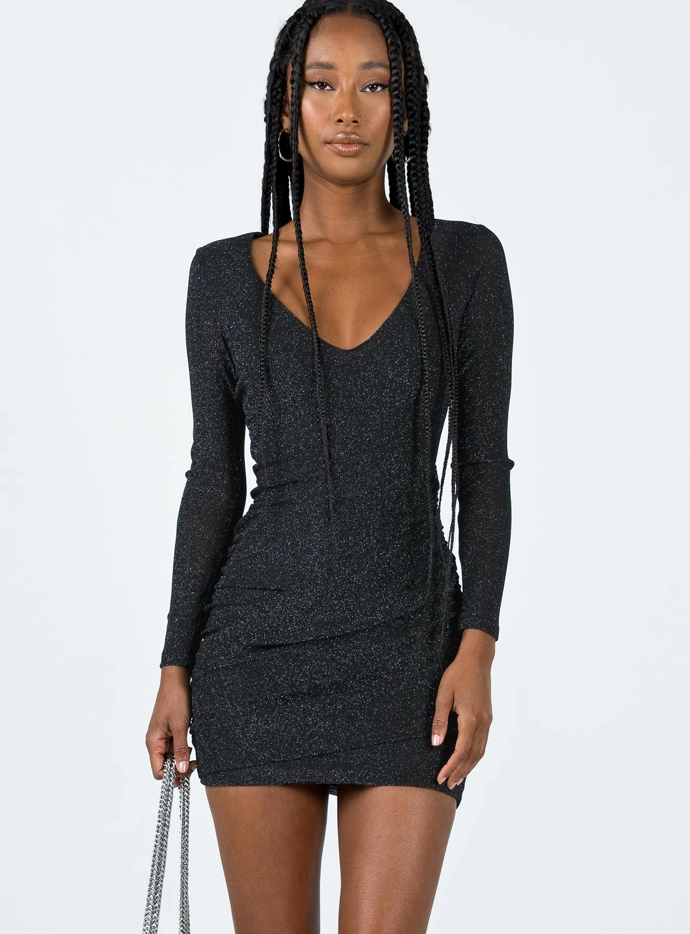 Monika Long Sleeve Mini Dress Black - Image 2