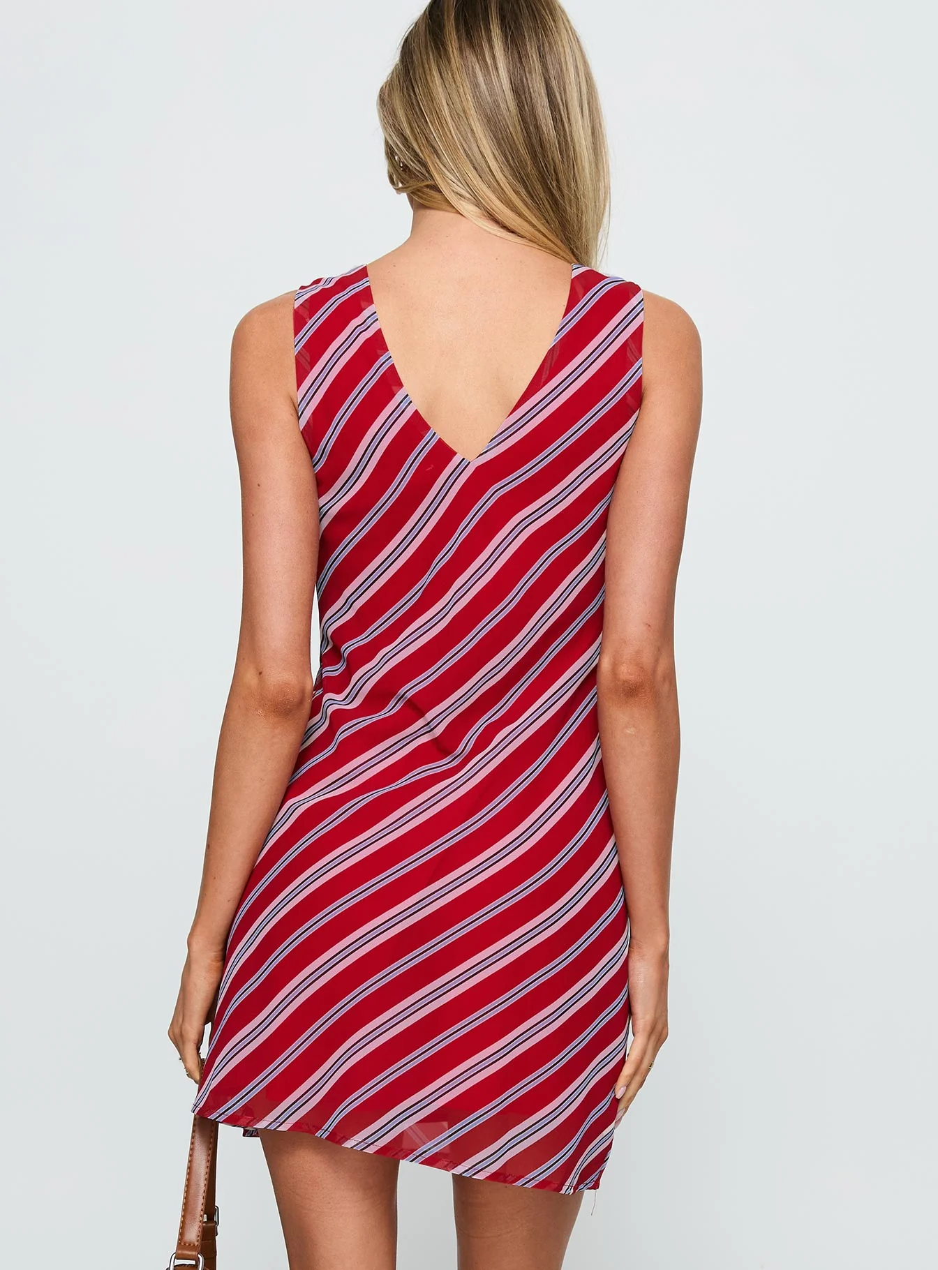 Nadiah Mini Dress Red Stripe - Image 4
