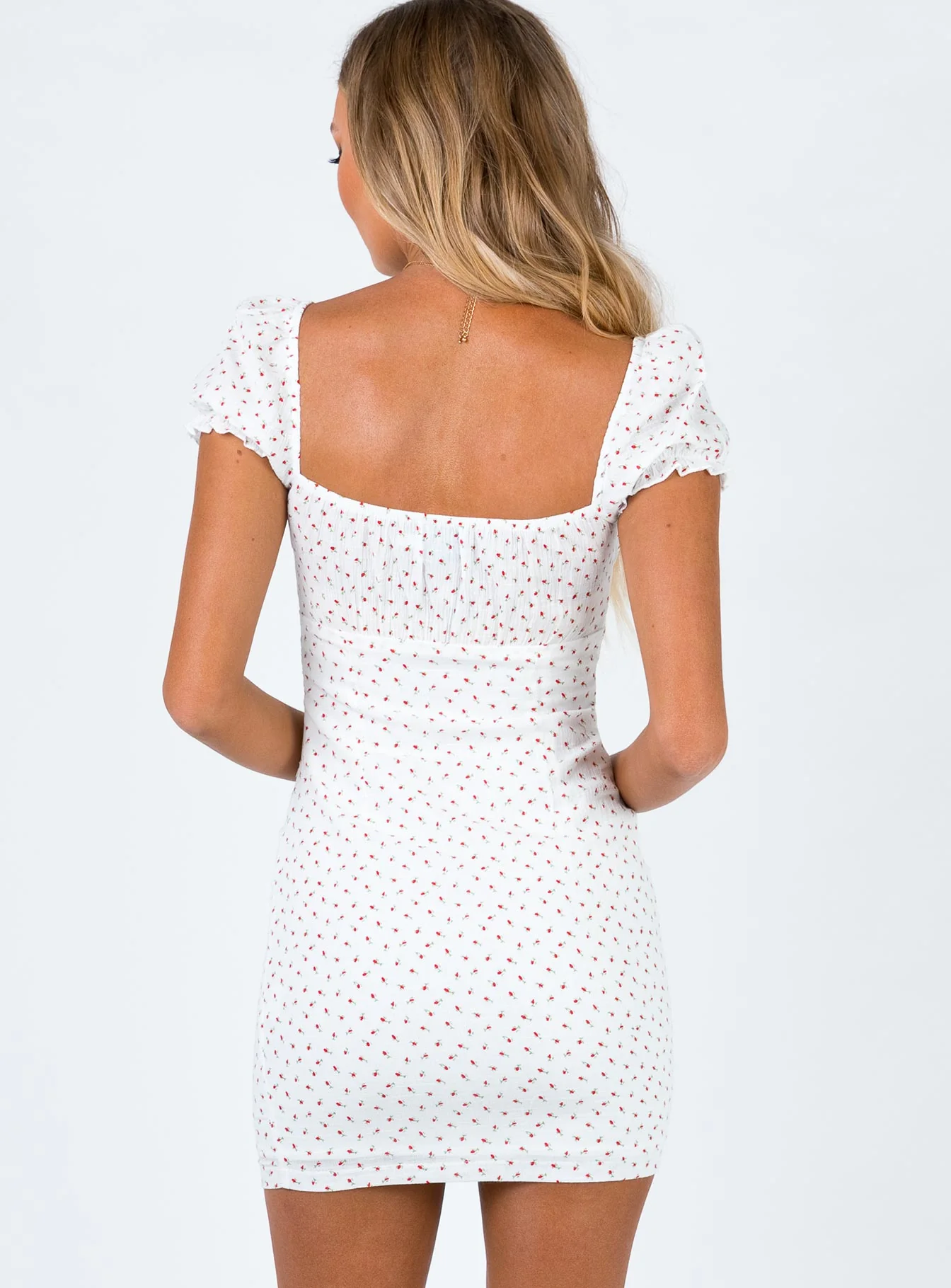 Natalina Mini Dress White / Red - Image 6