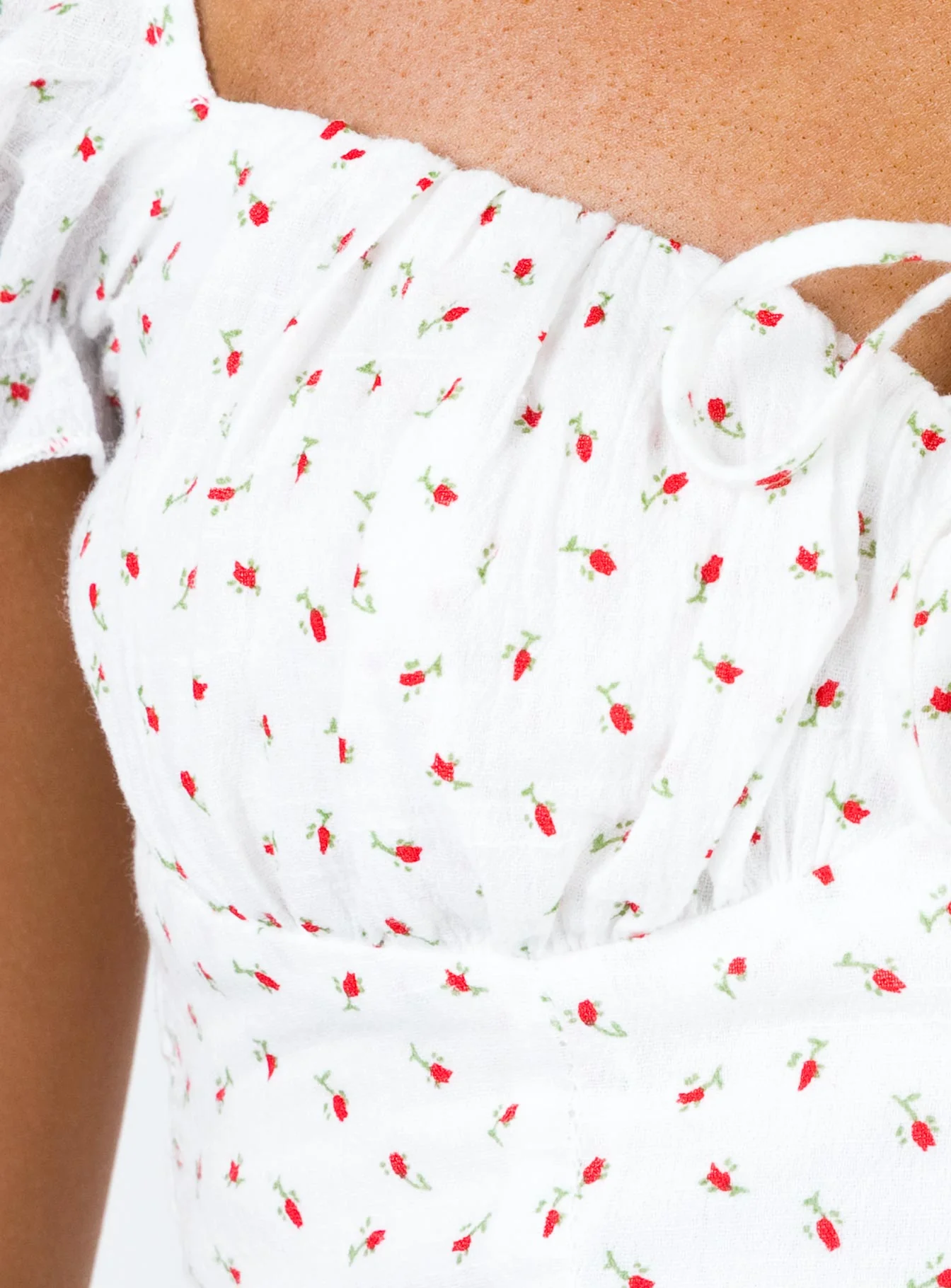 Natalina Mini Dress White / Red - Image 7