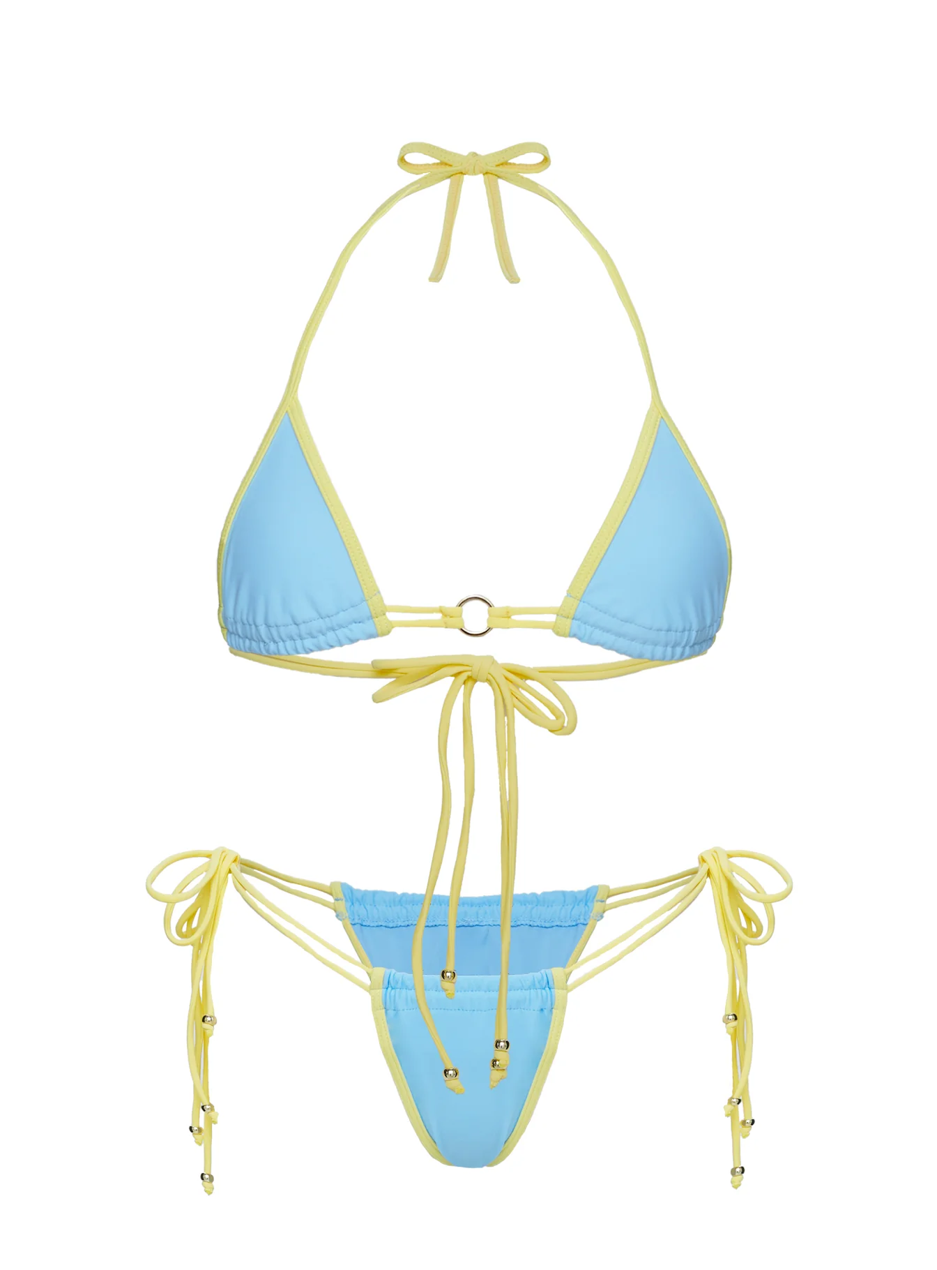 Nayeli Triangle Bikini Top Blue / Yellow - Image 5