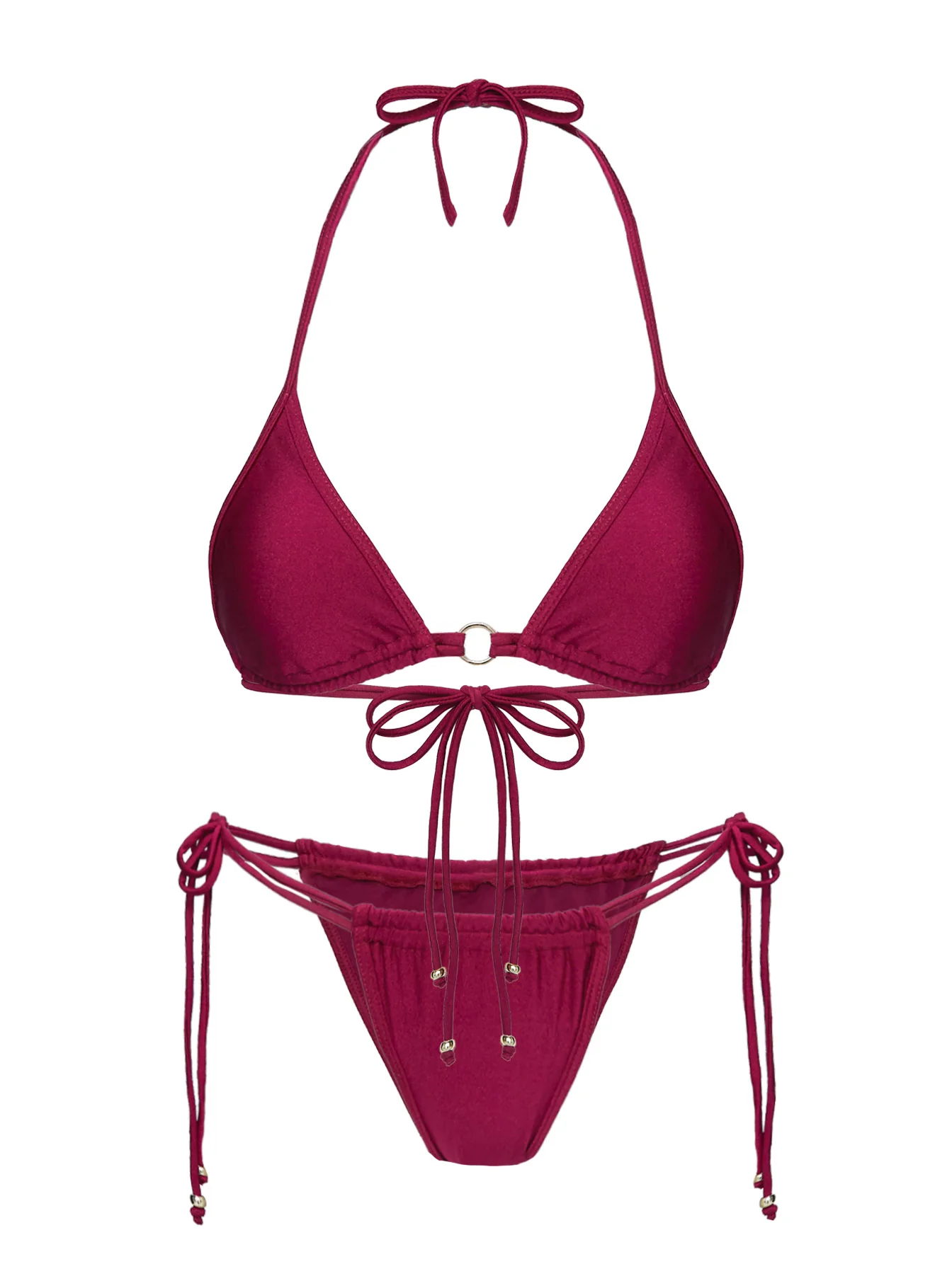 Nayeli Triangle Bikini Top Burgundy - Image 5