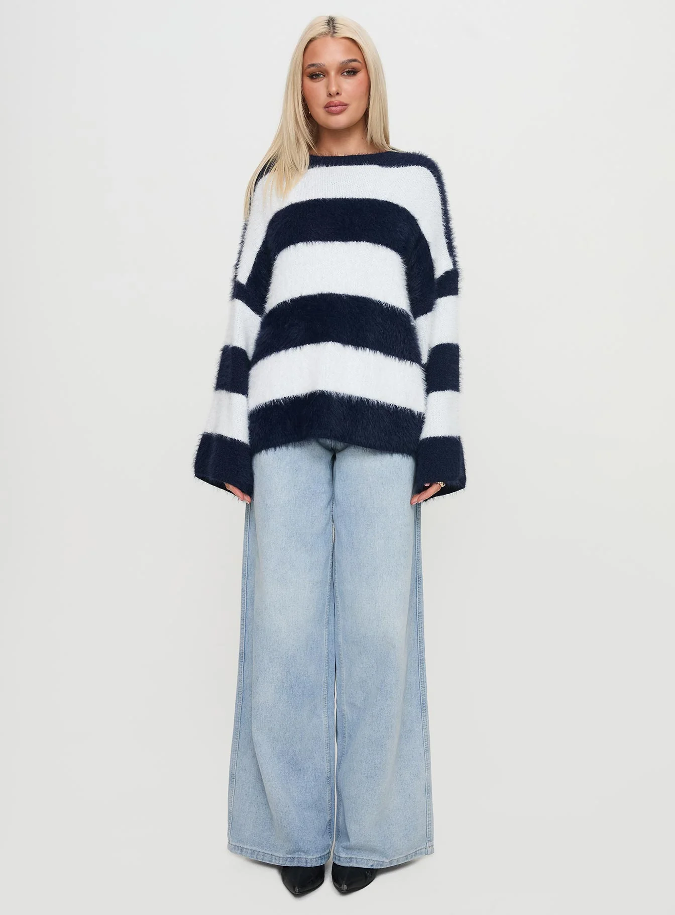 Nerina Knit Sweater Blue / White Stripe - Image 6
