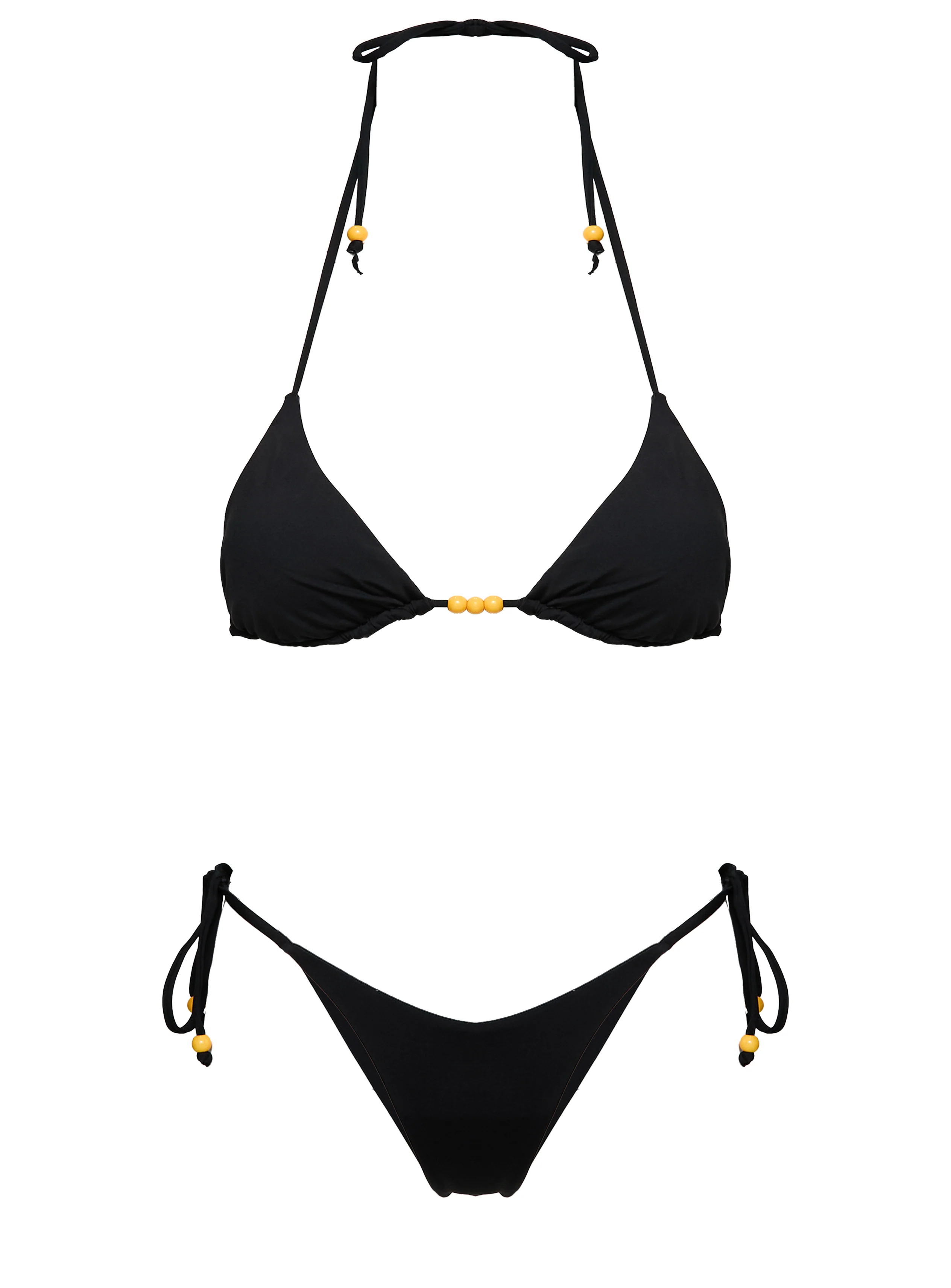 Nevaeh Beaded Triangle Bikini Top Black - Image 8