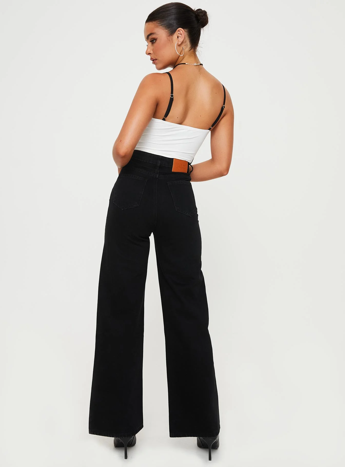 Nicolo High Rise Straight Leg Jeans Black - Image 4