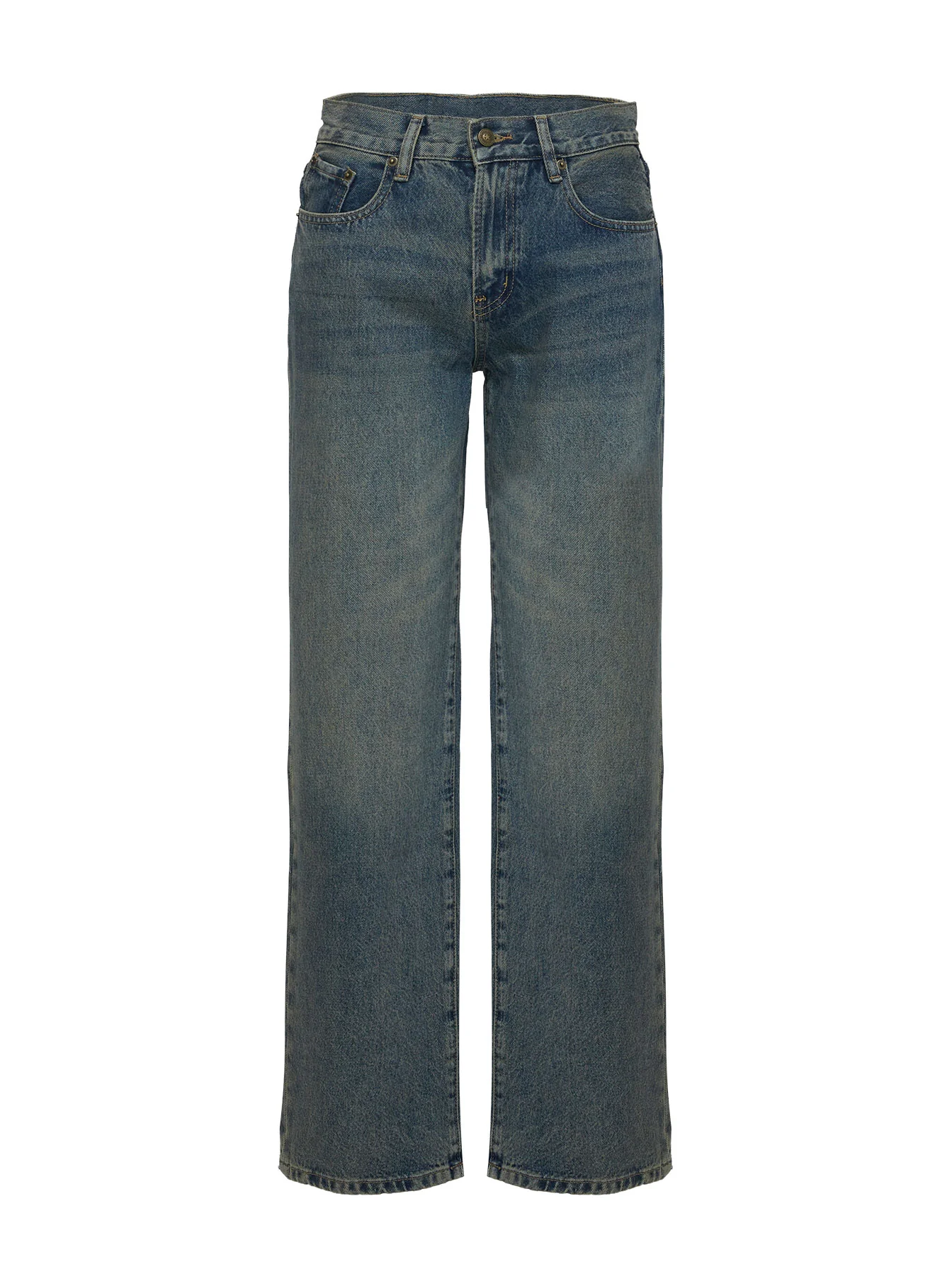 Night Owl Mid Rise Straight Leg Jean Grunge Wash - Image 6
