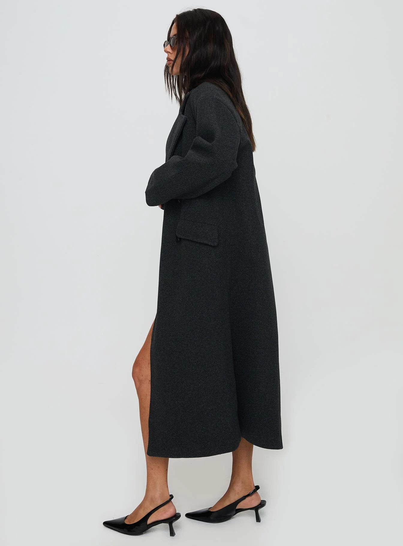 Night Shift Trench Coat Dark Grey - Image 4