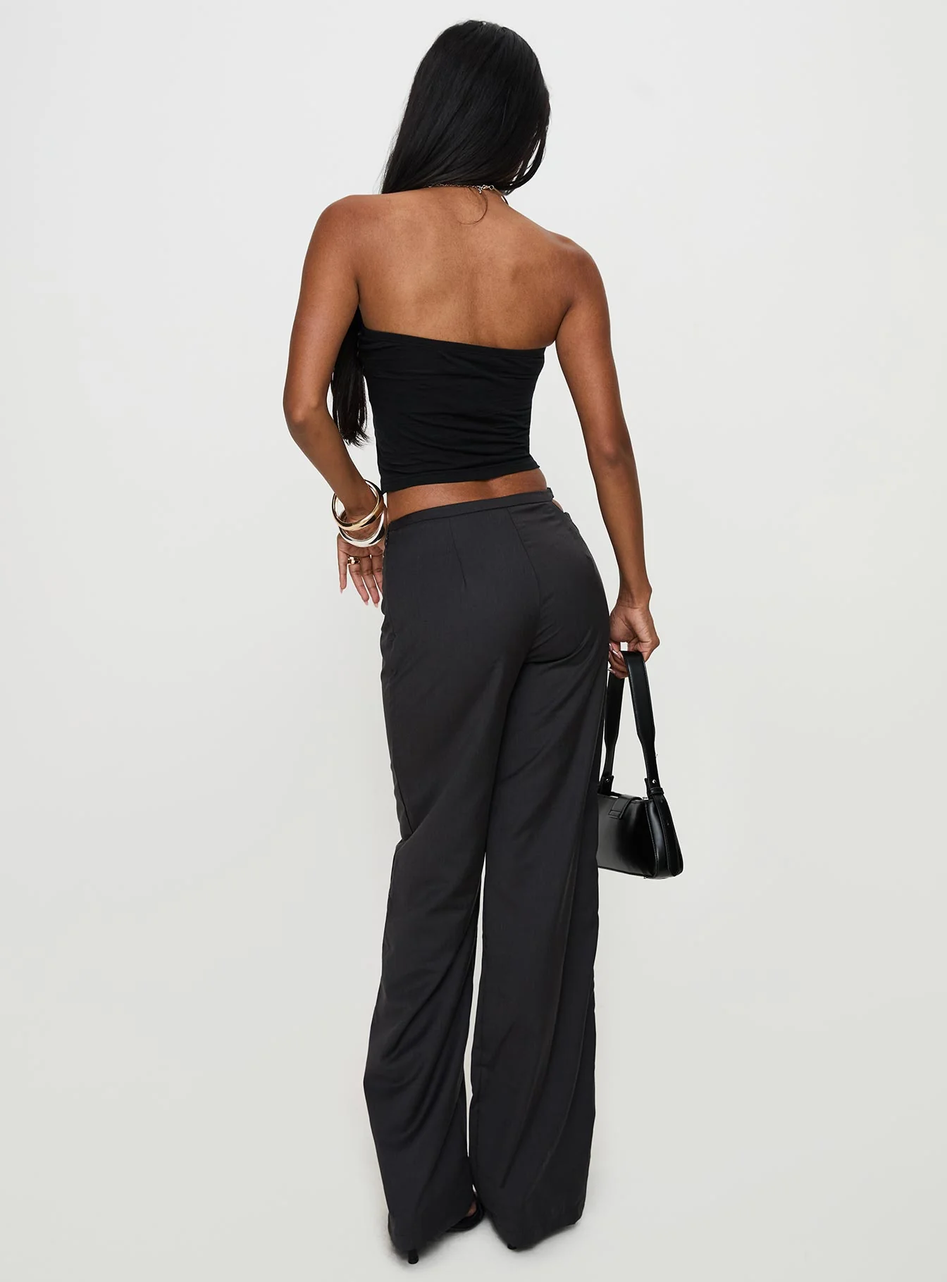 Nights Like This Cut Out Buckle Detail Pants Charcoal - Image 5