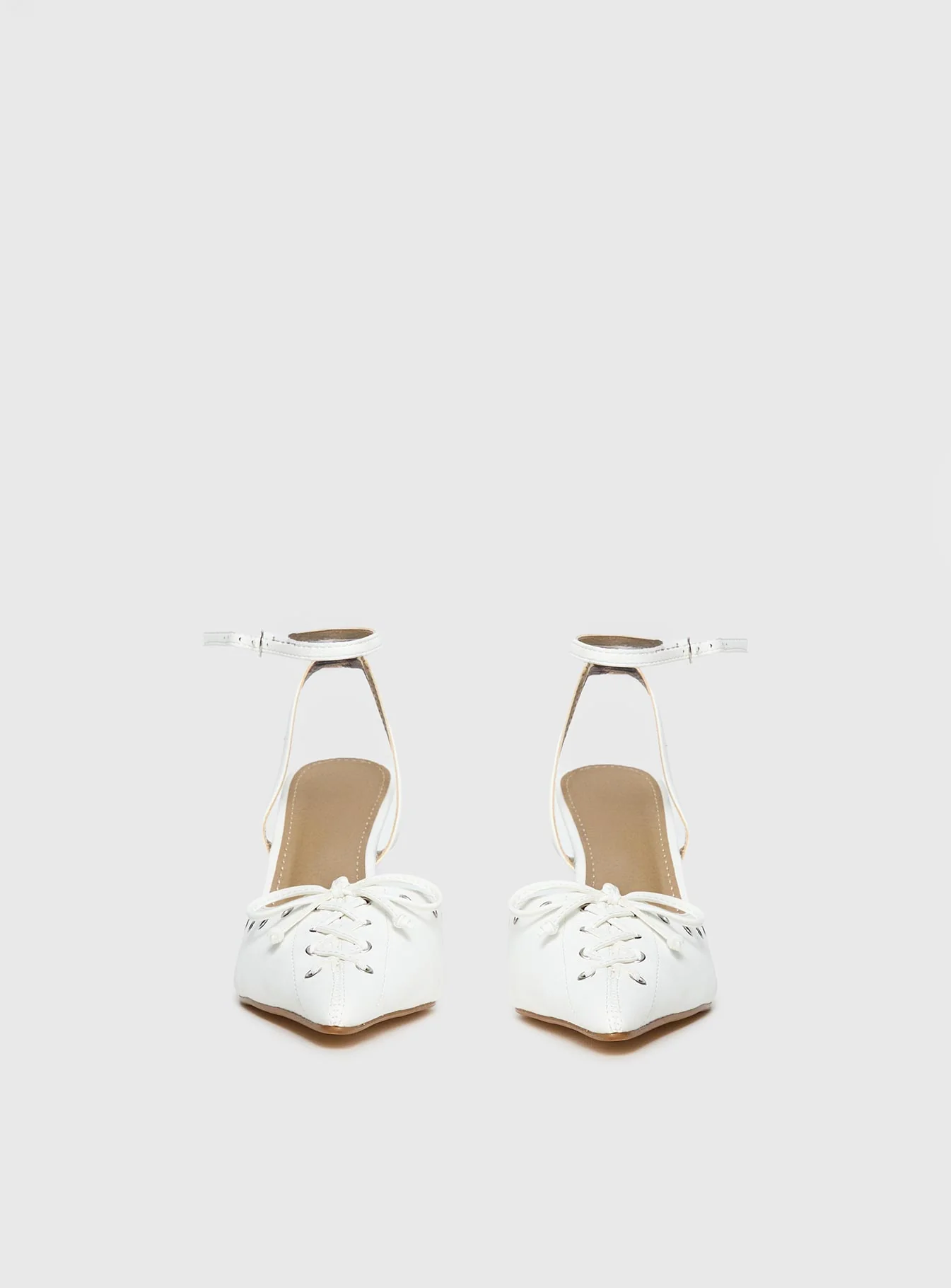 Nilah Pointed Toe Heels White - Image 4