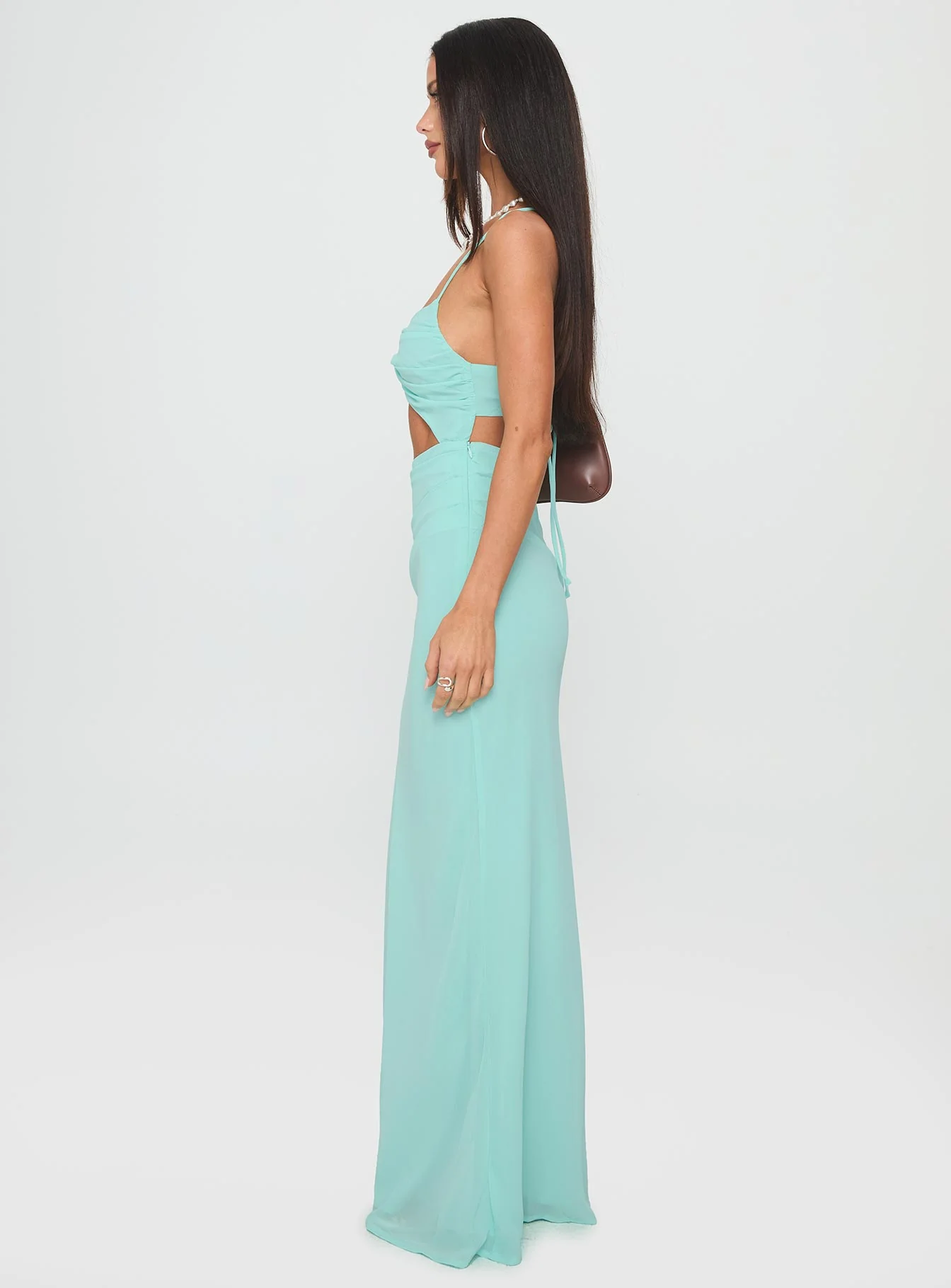 No Control Keyhole Maxi Dress Aqua - Image 4
