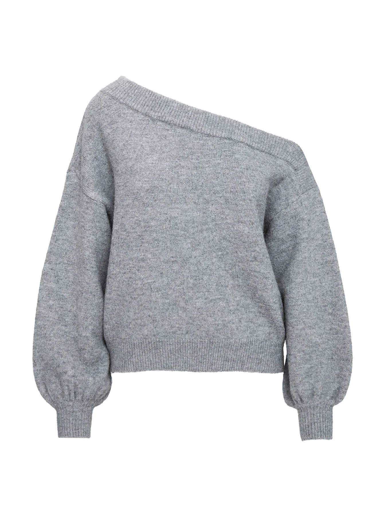 Noble Off The Shoulder Sweater Grey - Image 6