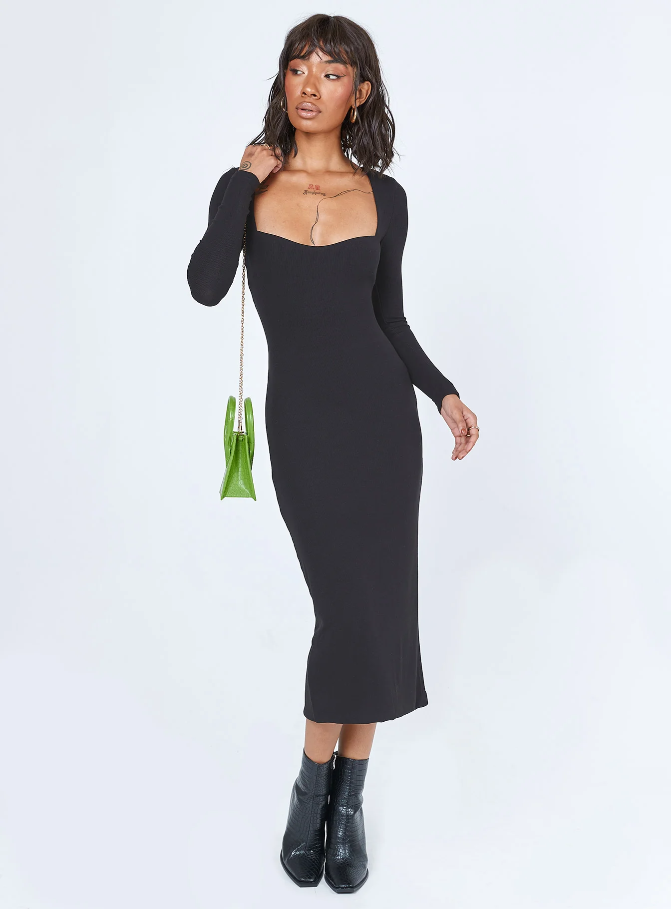 Nolan Midi Dress Black Tall - Image 3