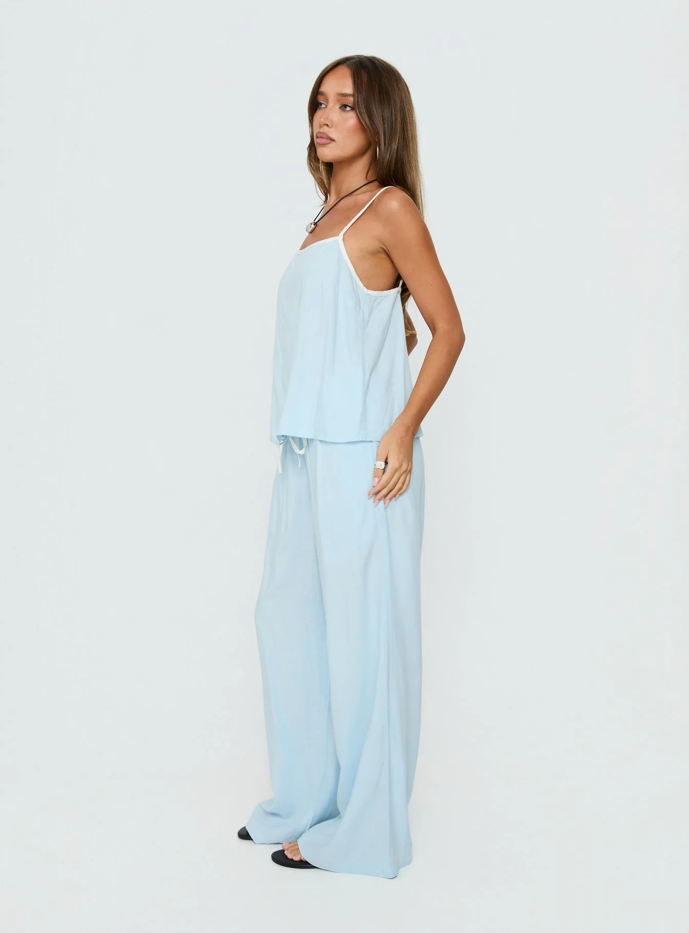 Nolei Contrast Pants Set Blue / White - Image 3