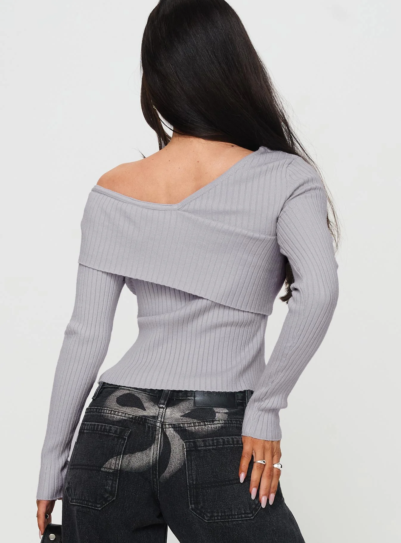 Nolia Long Sleeve Top Grey - Image 5