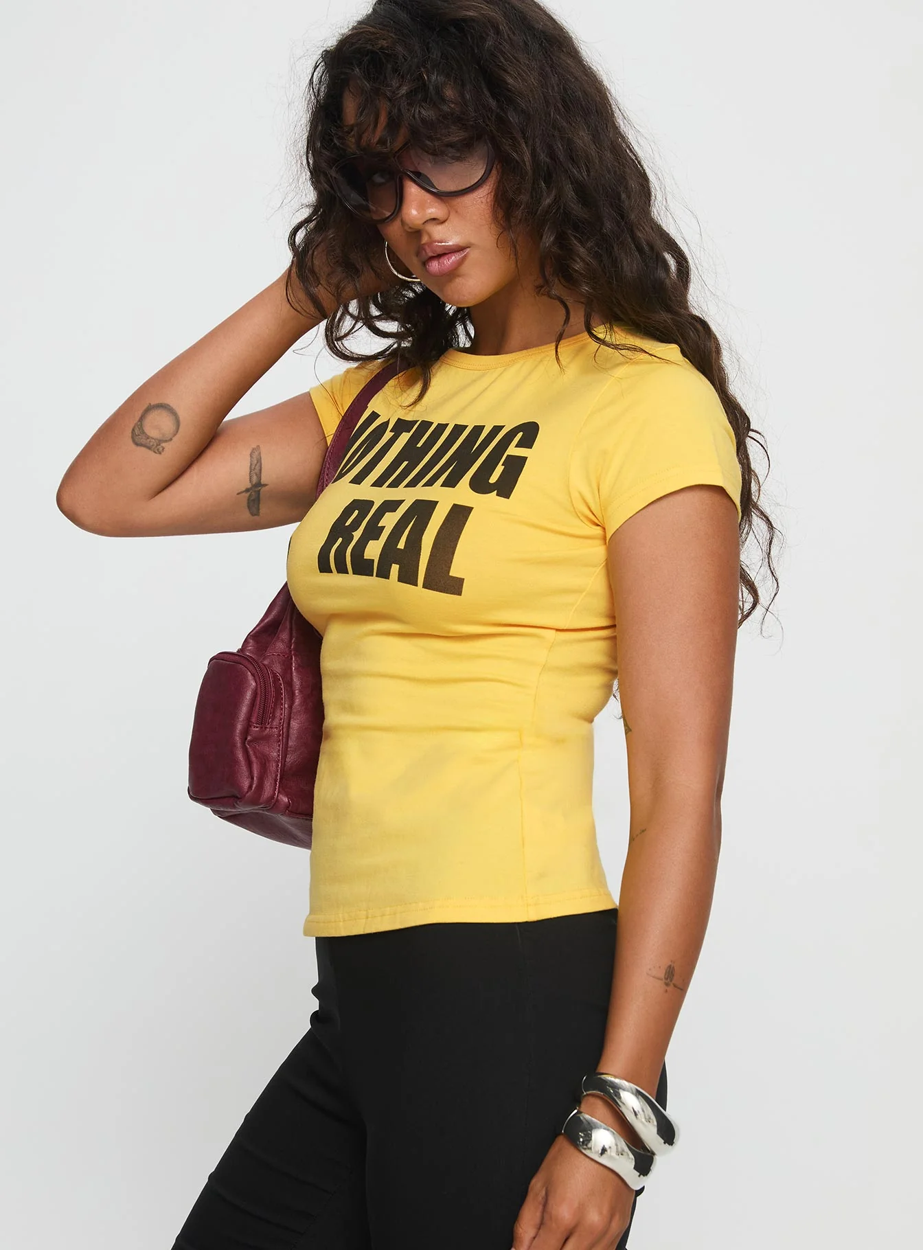 Nothing Is Real Graphic Top Yellow / Black - Image 4