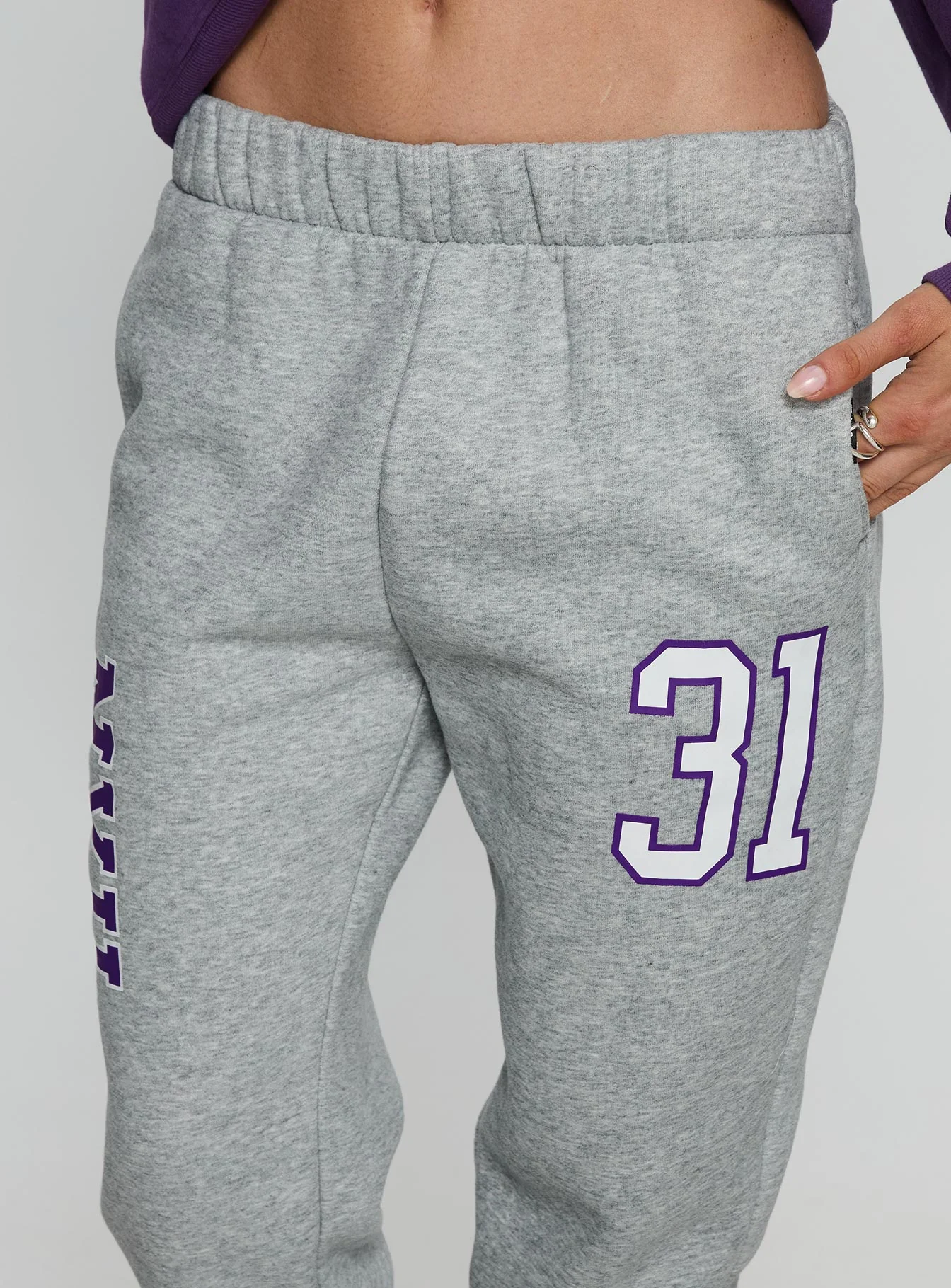 NYU Basic Sweatpants Heather Grey - Image 5