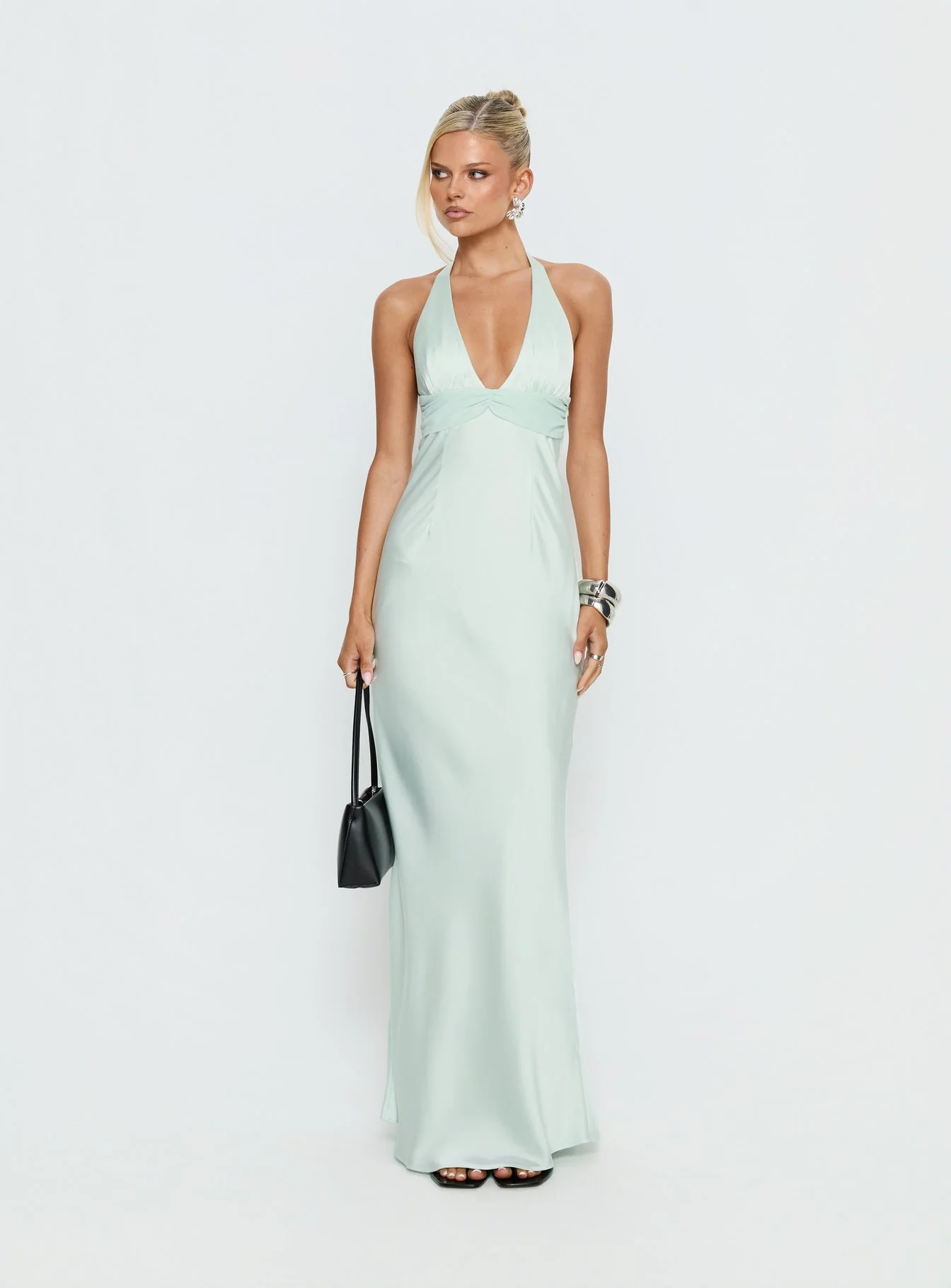 Odyssa Halter Maxi Dress Mint Green - Image 3
