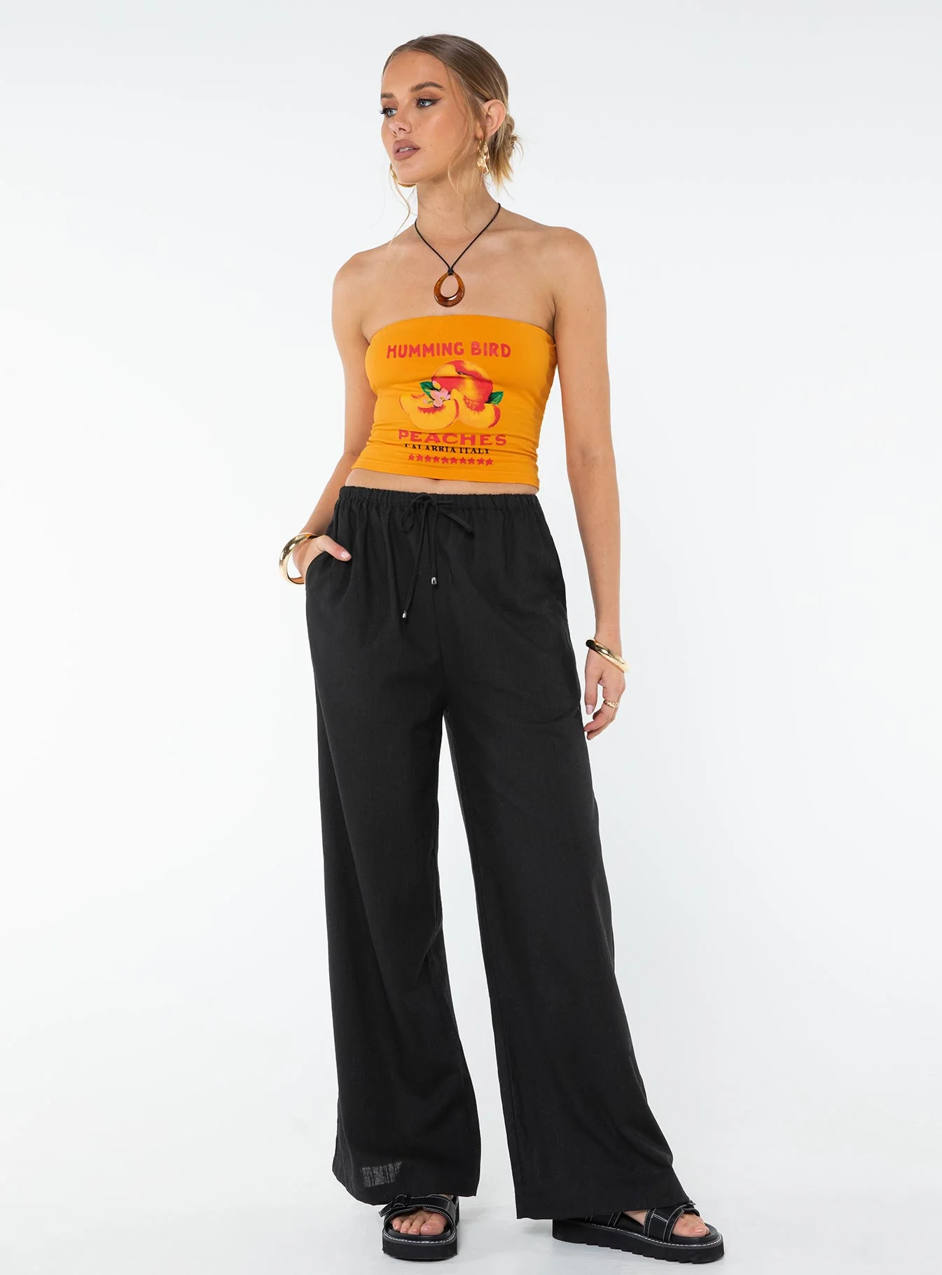 Ogilvie Linen Blend Pants Black - Image 2