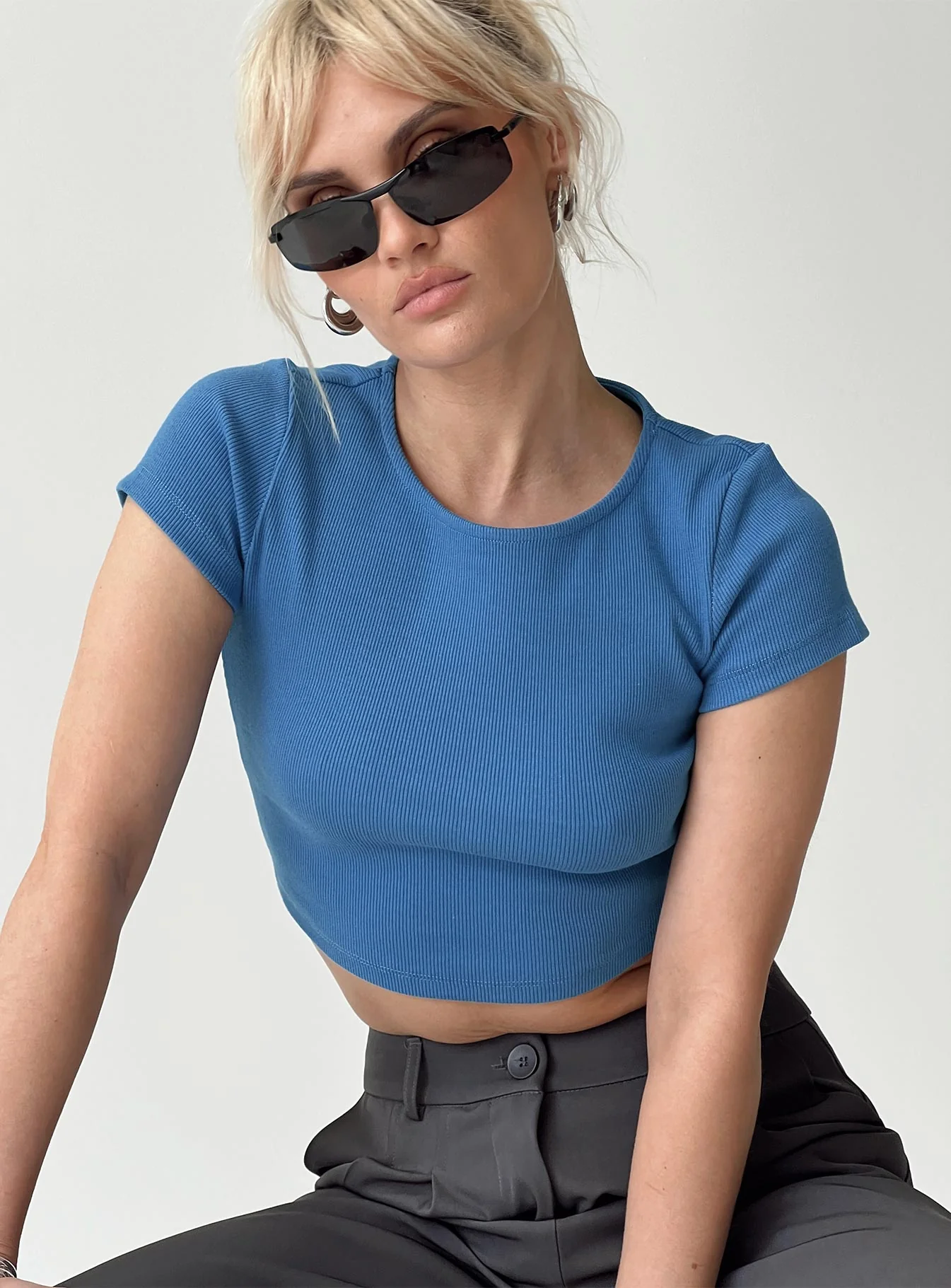 Classic Crop Tee Blue - Image 8
