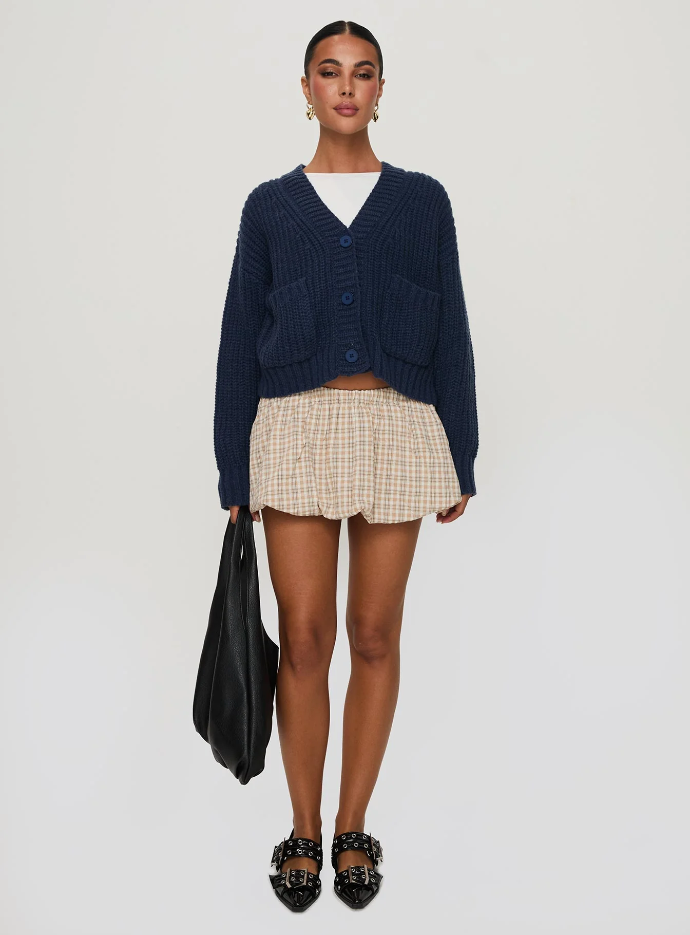 Osias Cable Knit Cardigan Navy - Image 6