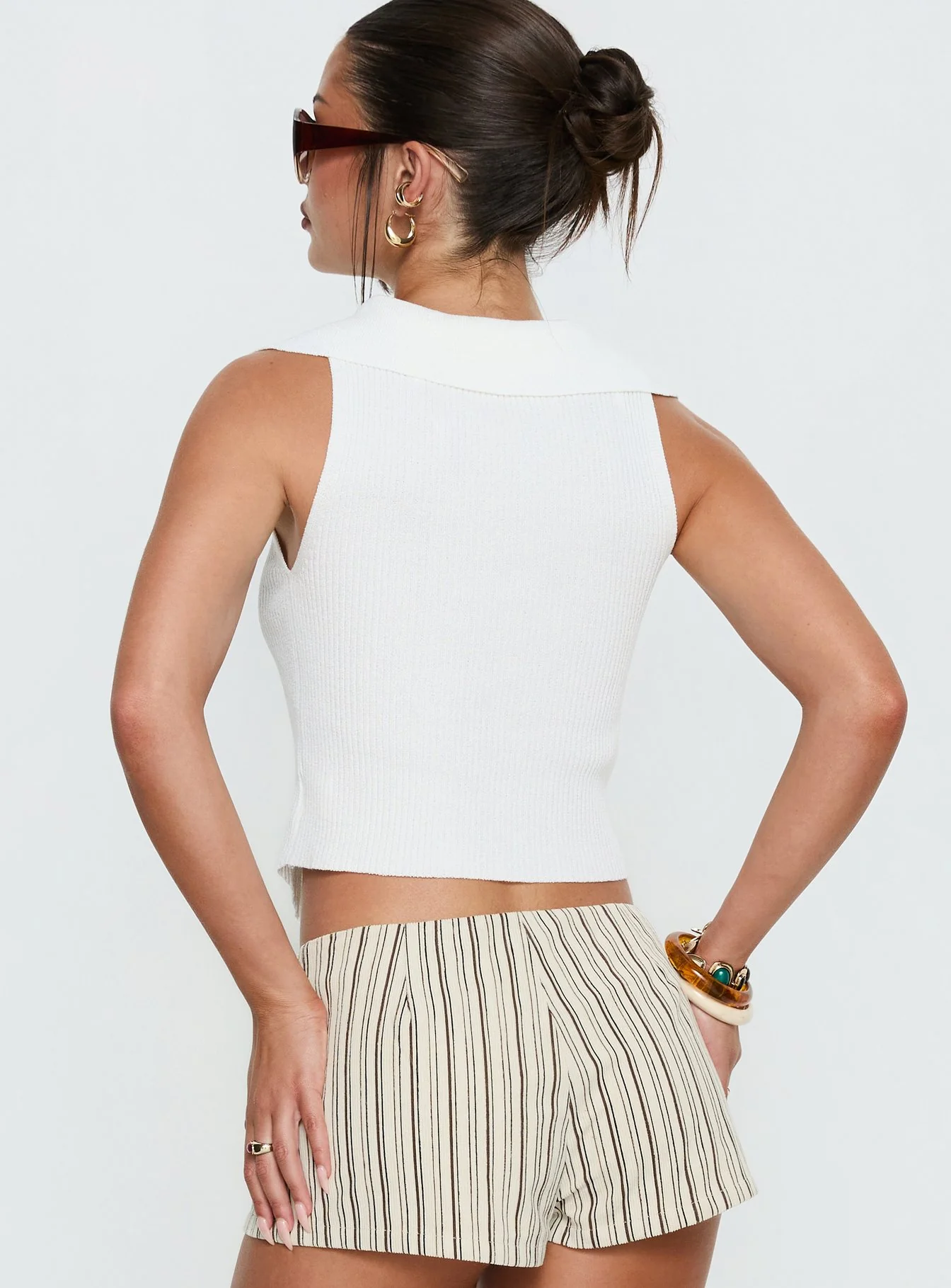 Ozella Collared Button Up Top Cream - Image 5