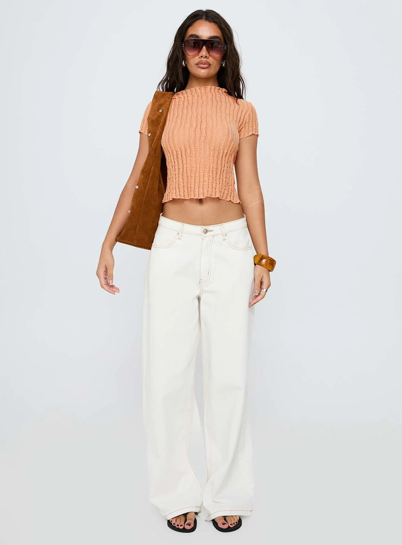 Padra Short Sleeve Top Orange - Image 6