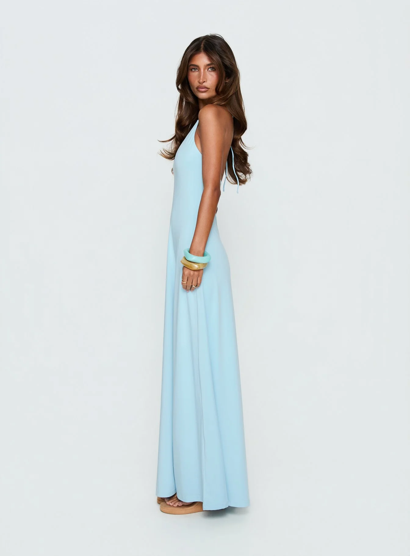 Palmas Halter Maxi Dress Baby Blue - Image 3
