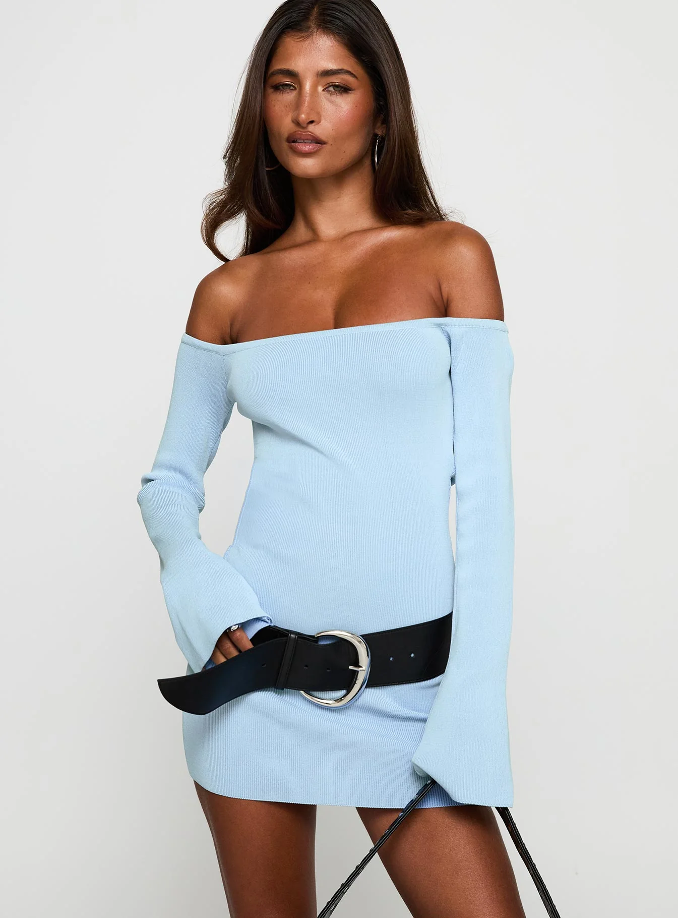 Parisa Long Sleeve Mini Dress Blue - Image 2