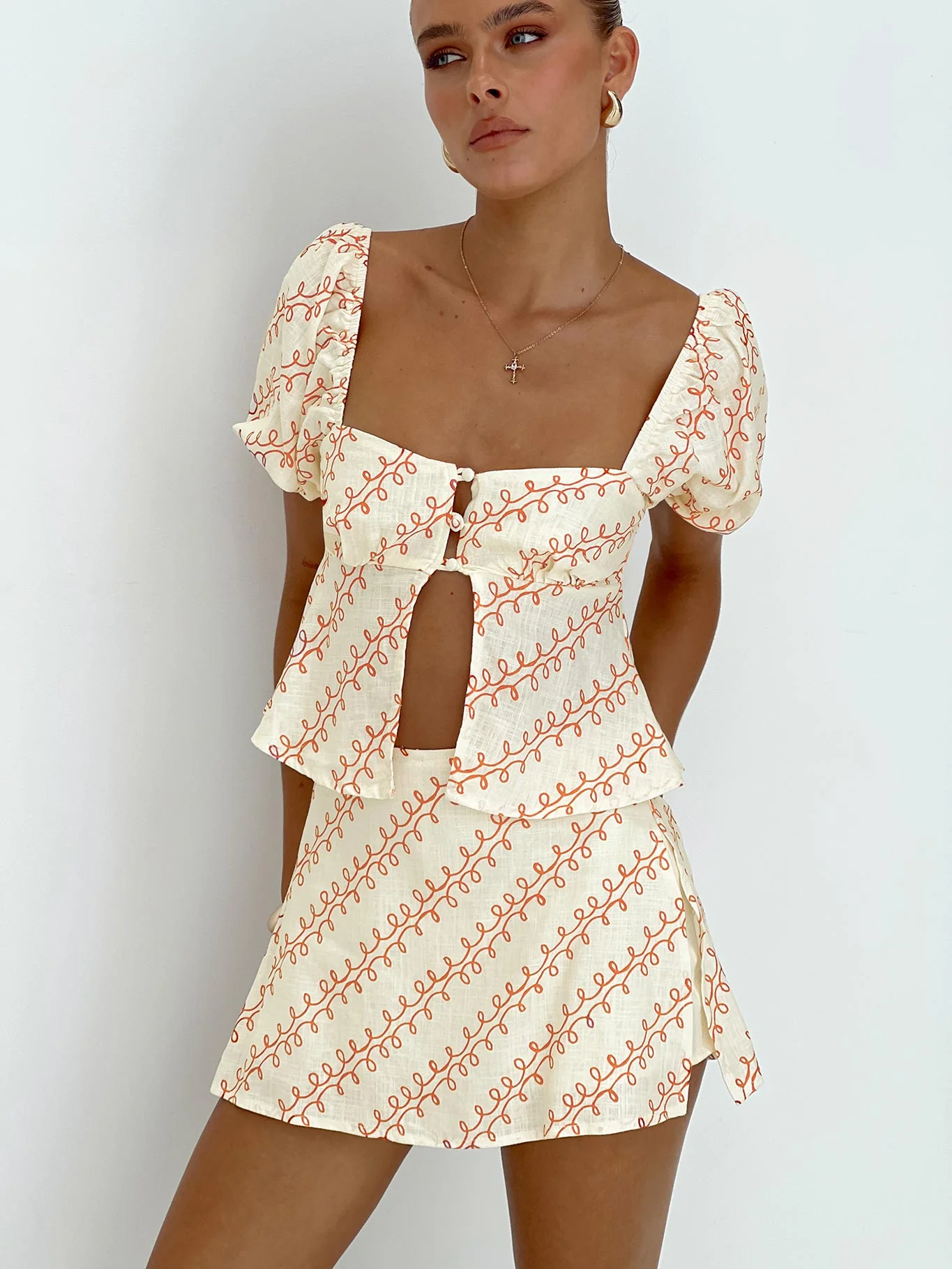 Passionfruit Linen Blend Top Multi - Image 8