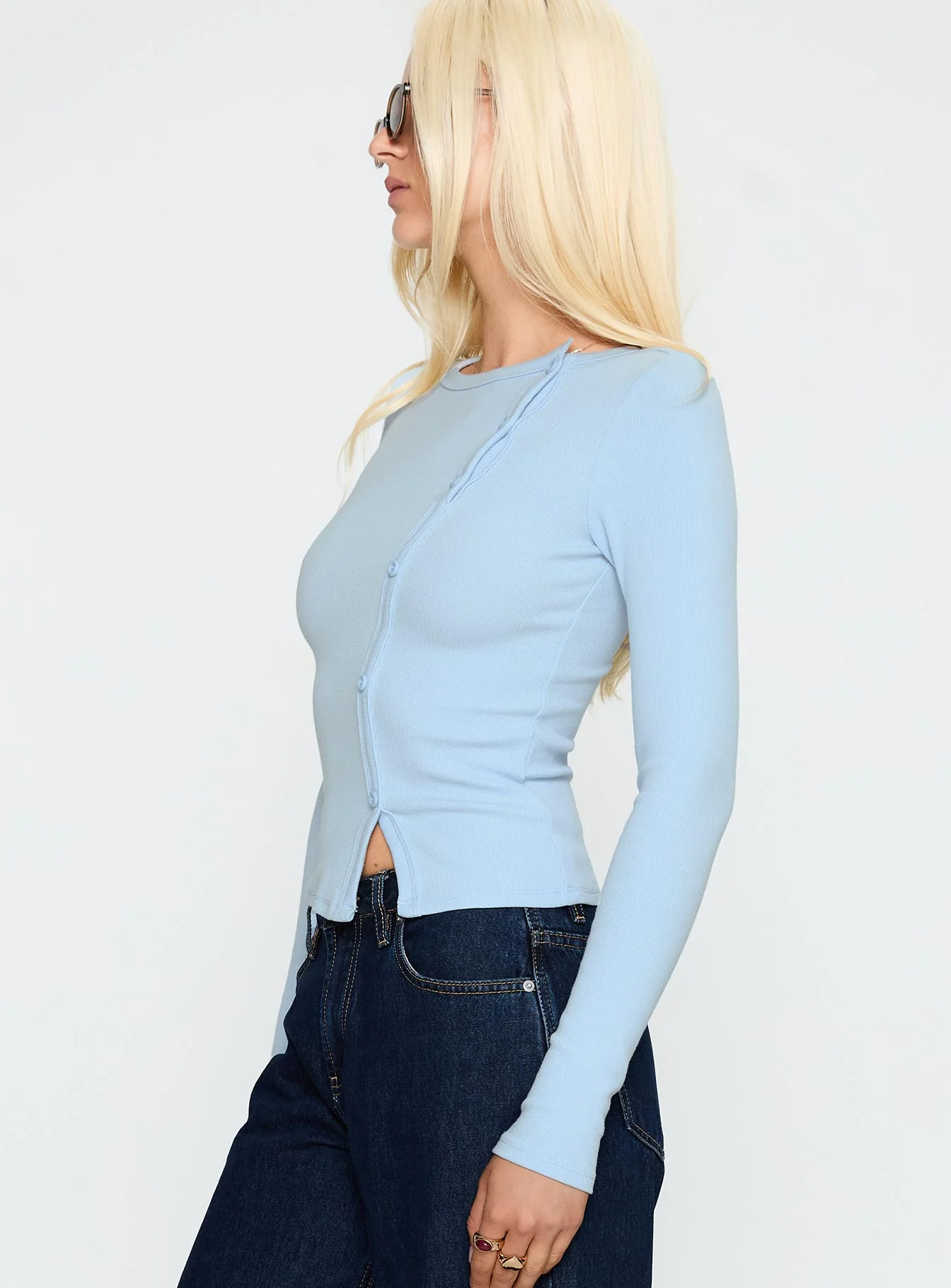 Passoni Long Sleeve Top Blue - Image 4