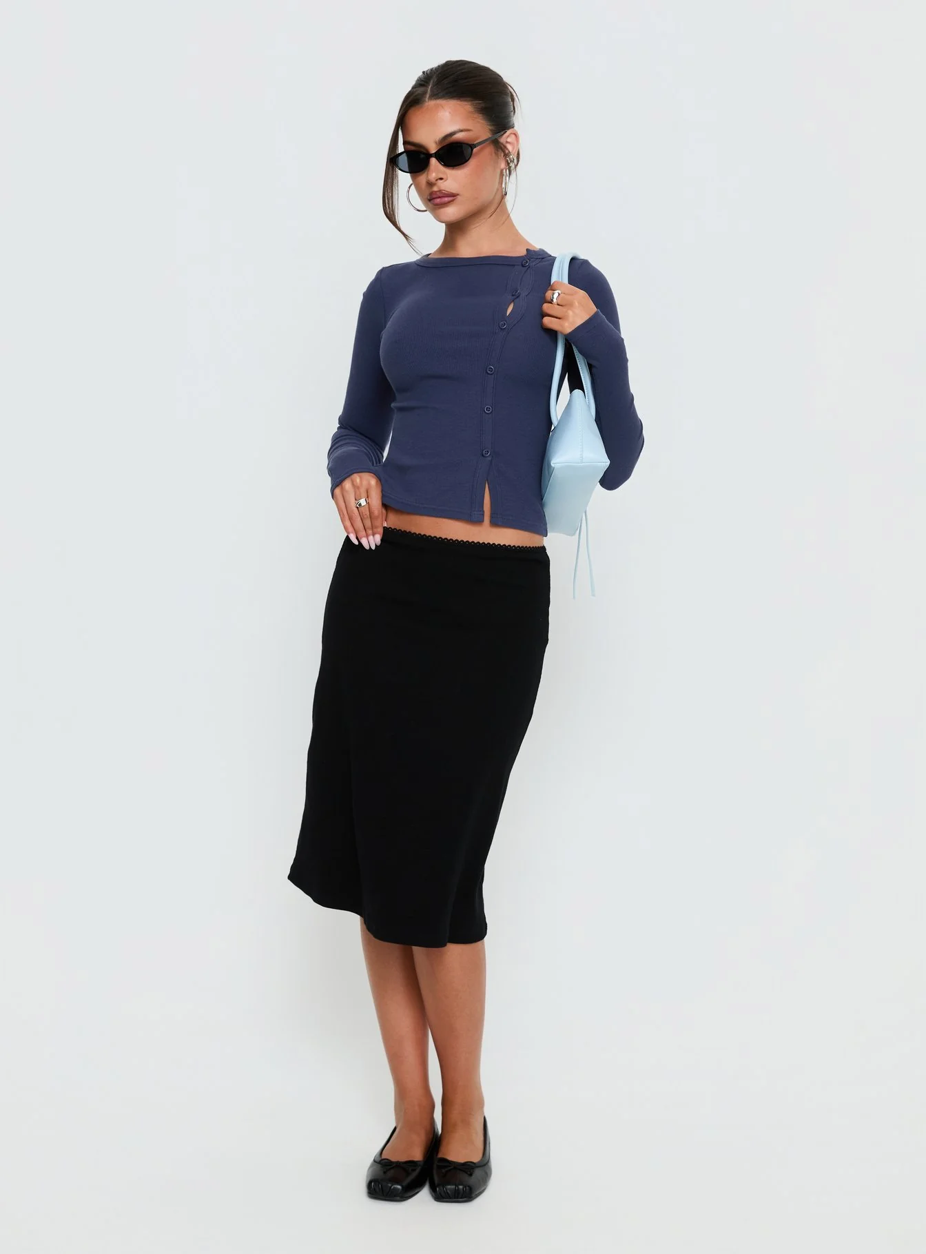 Passoni Long Sleeve Top Navy - Image 3