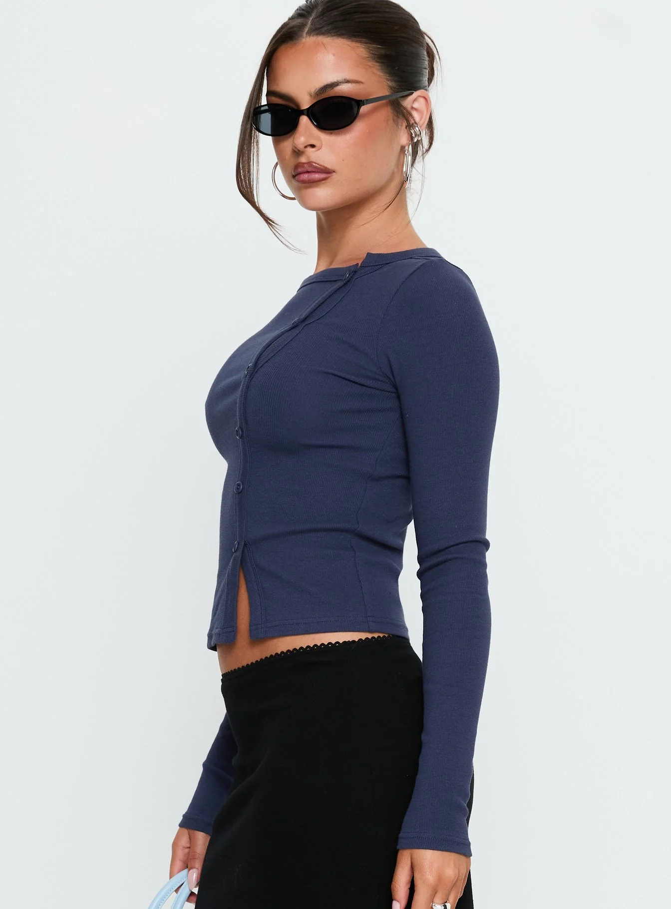 Passoni Long Sleeve Top Navy - Image 4