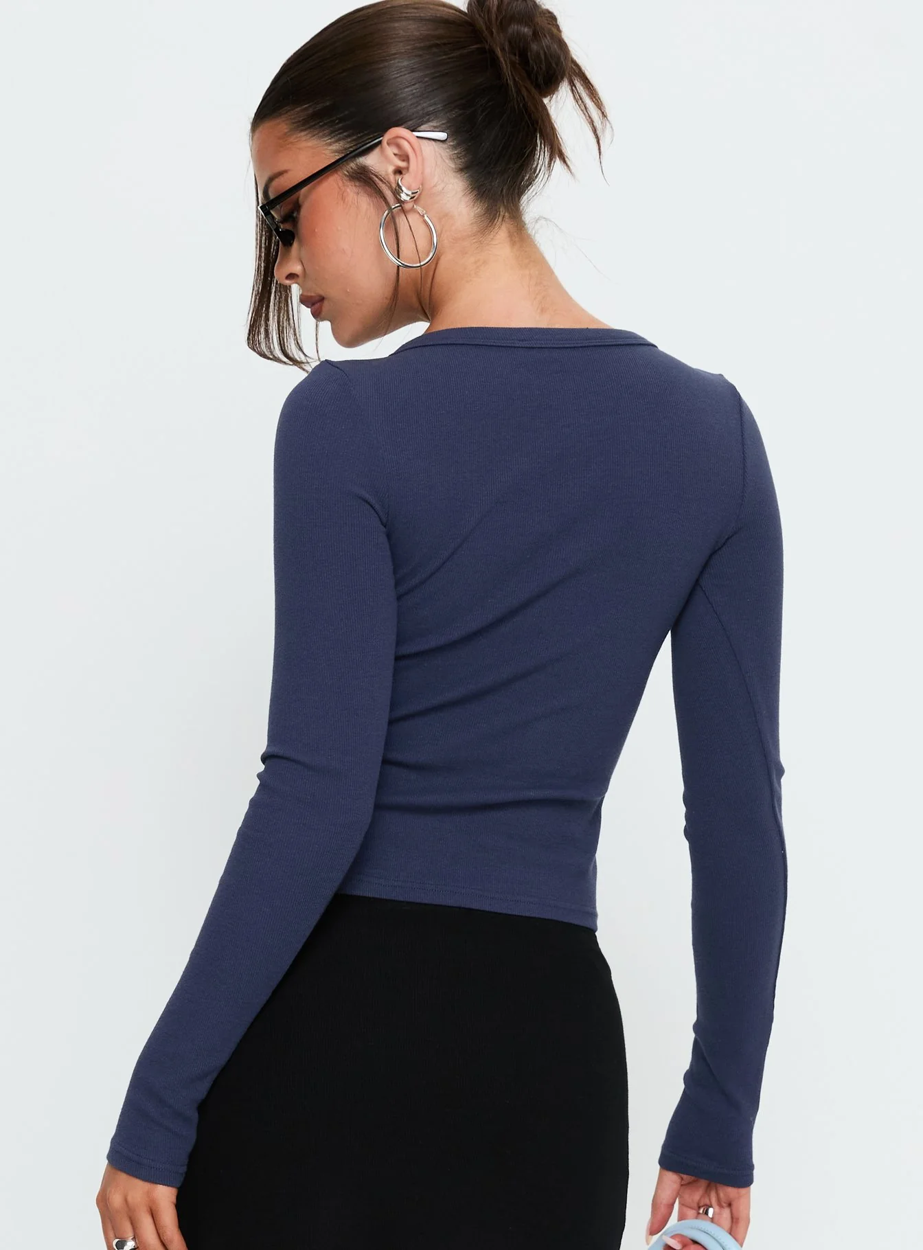 Passoni Long Sleeve Top Navy - Image 5