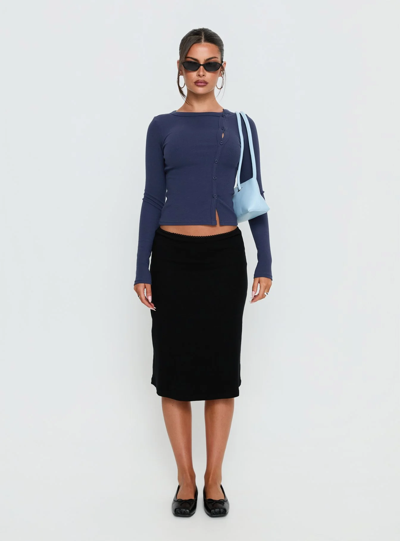 Passoni Long Sleeve Top Navy - Image 7