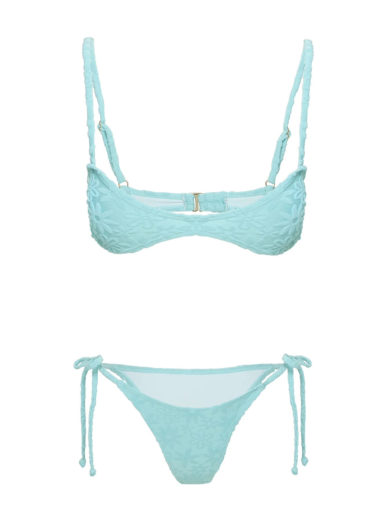 Patisserie Tie Side Bikini Bottoms Blue Floral - Image 5