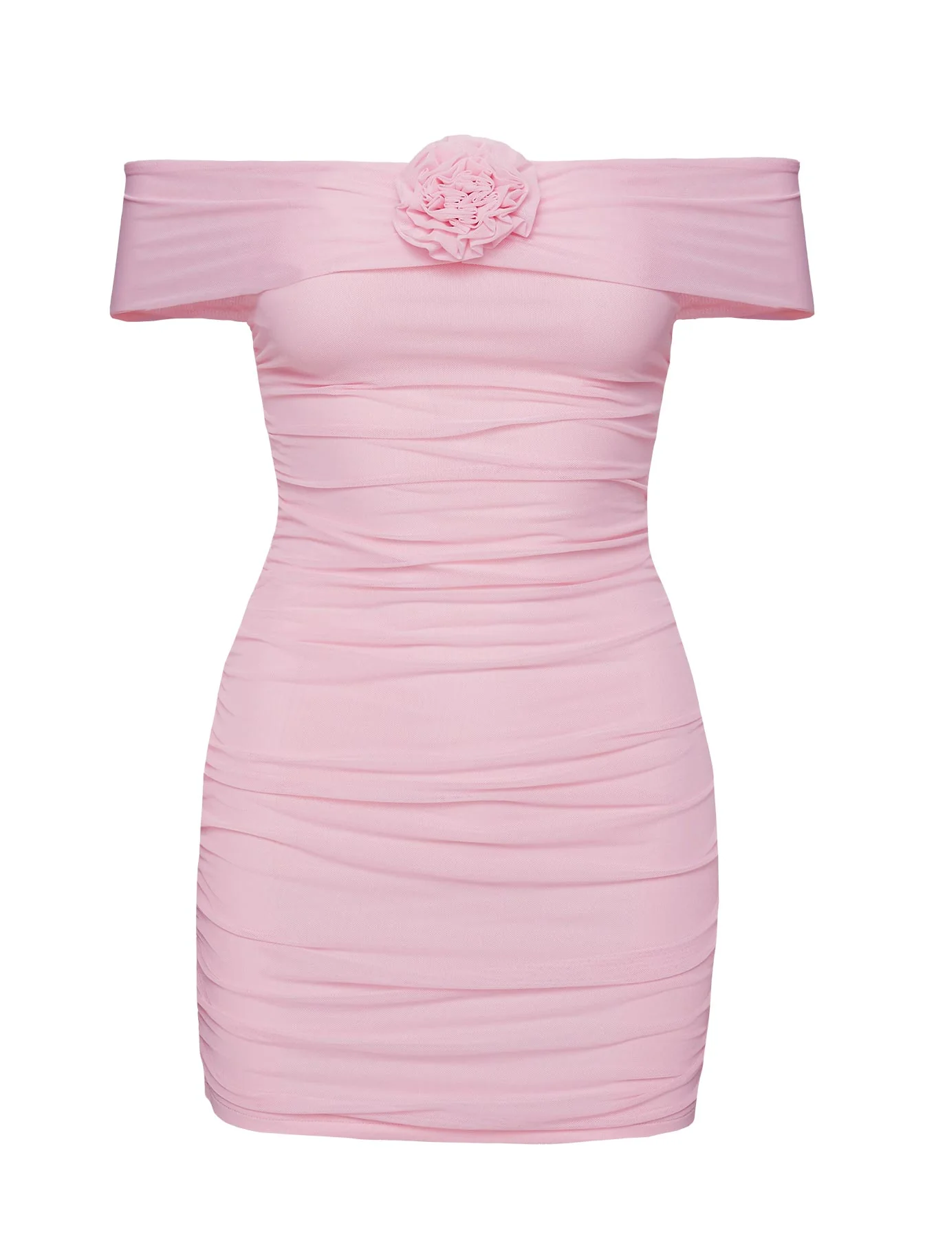 Penrose Off The Shoulder Mini Dress Pink - Image 5