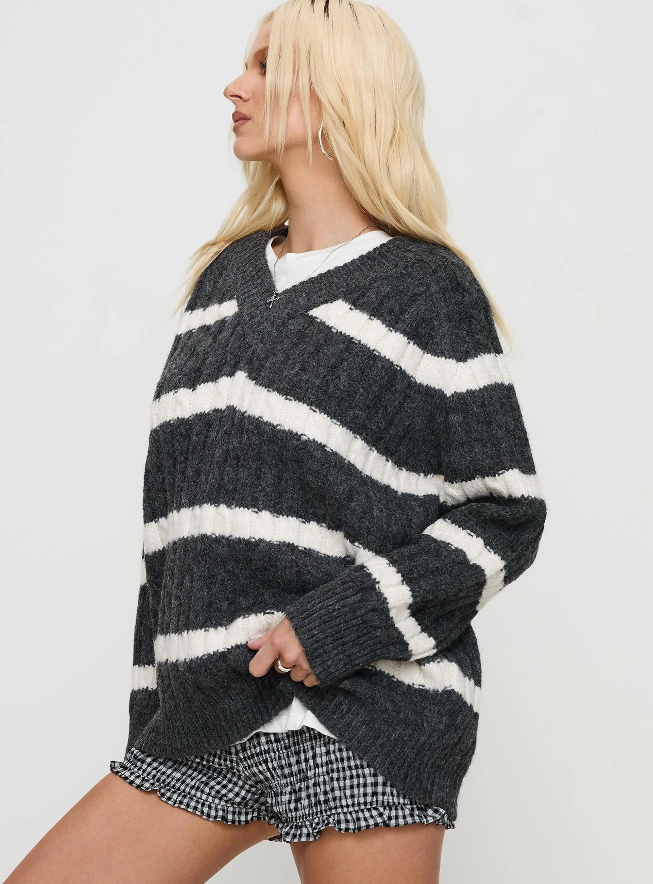 Percivill Knit Sweater Grey / Cream - Image 4