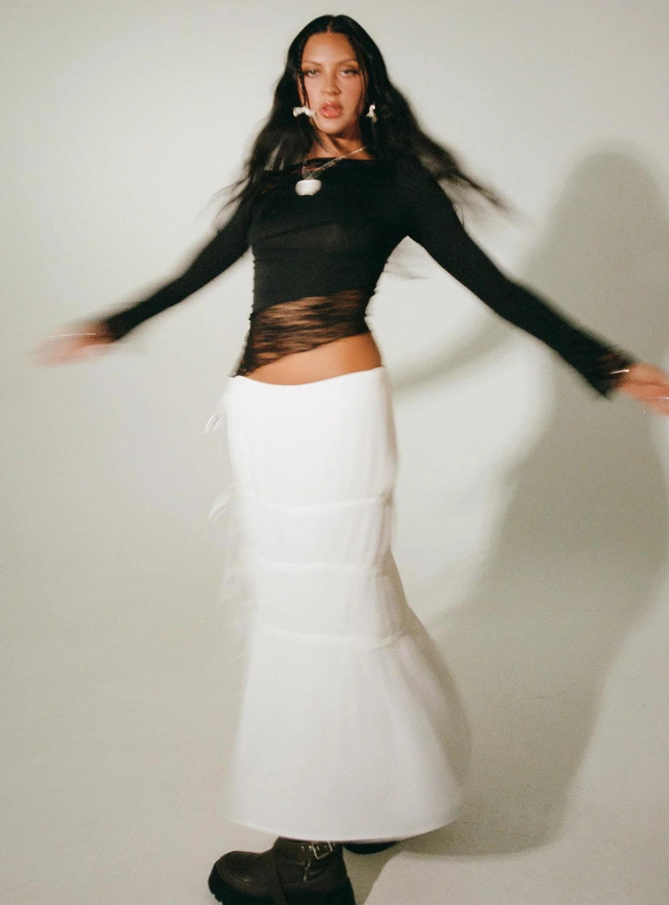Perky Maxi Skirt White - Image 10