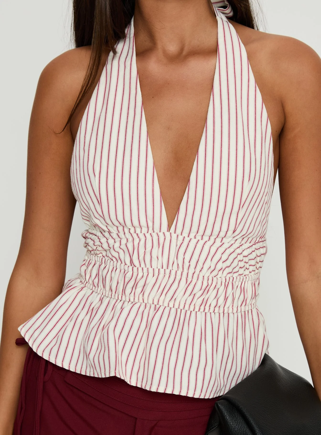 Perpetua Halter Neck Top Red / White Stripe - Image 6