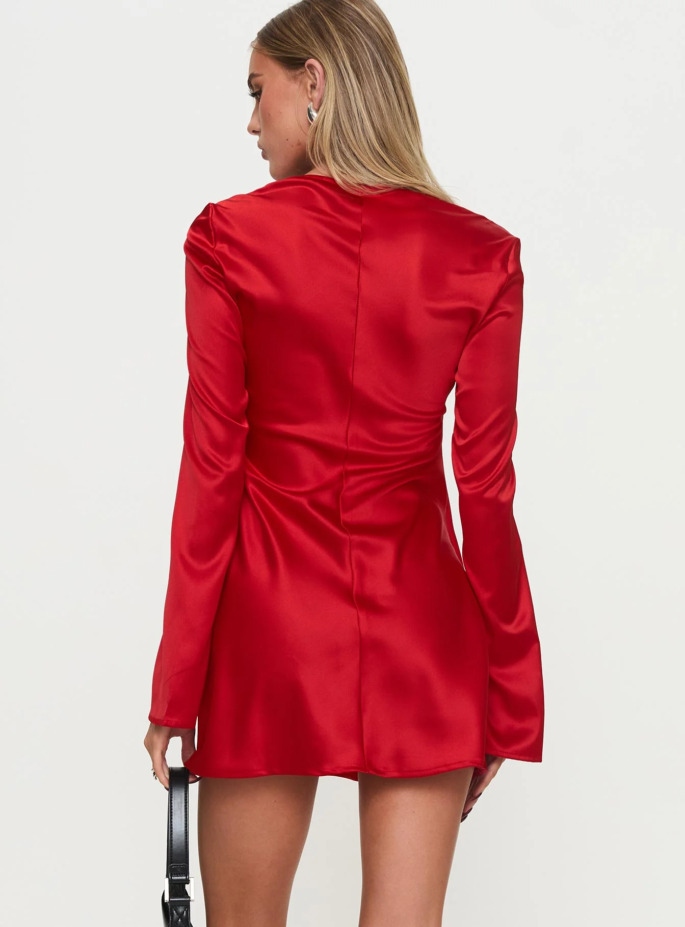 Phillipa Long Sleeve Mini Dress Red - Image 5
