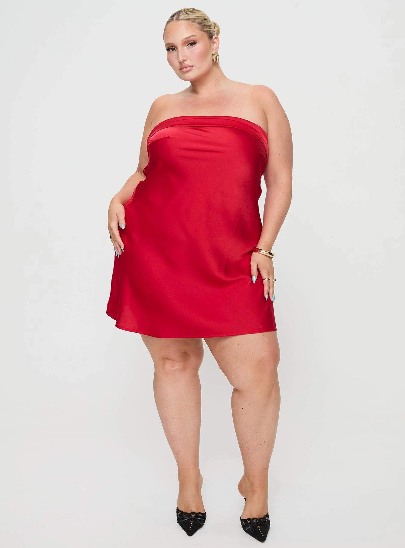 Phillipa Mini Dress Red Curve - Image 3