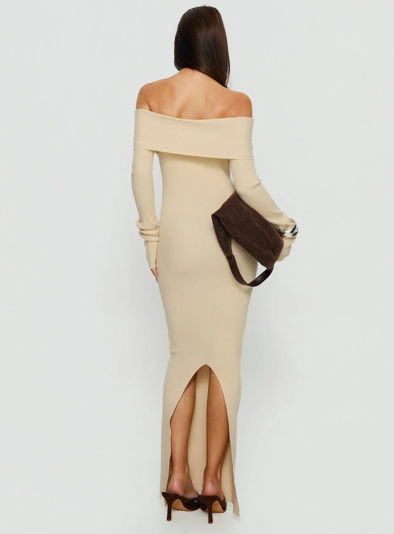 Phylis Off The Shoulder Maxi Dress Cream - Image 4