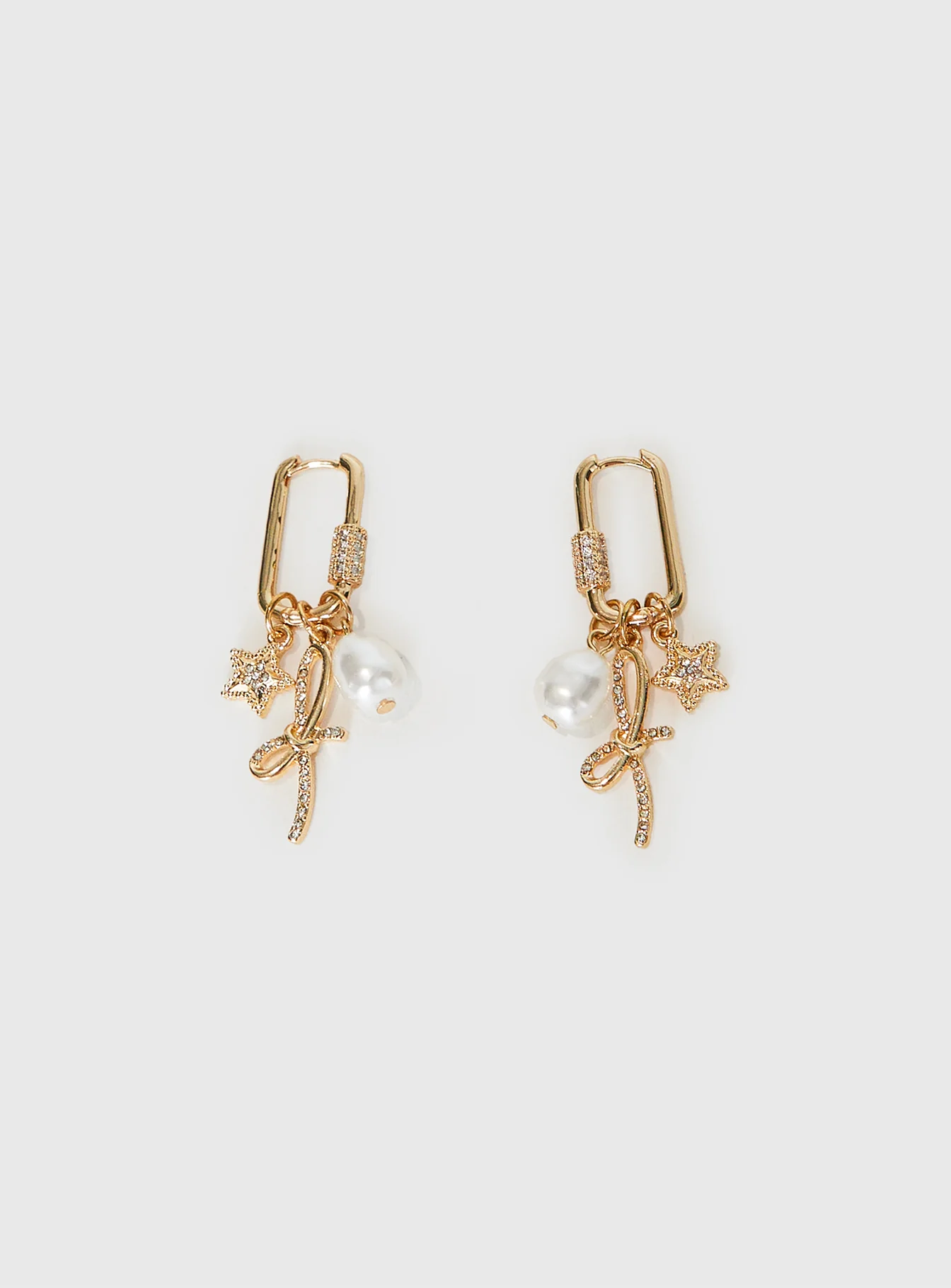 Plus One Charm Earrings Gold - Image 2